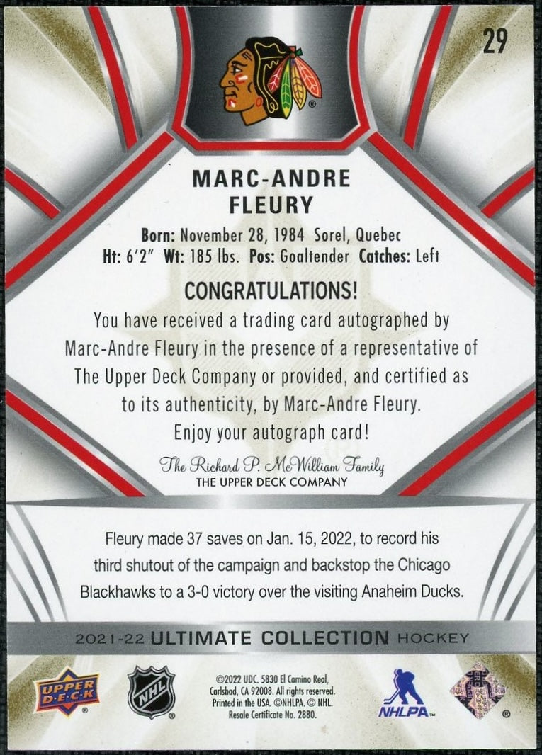 2021 Ultimate Collection 29 Marc-Andre Fleury Auto /35