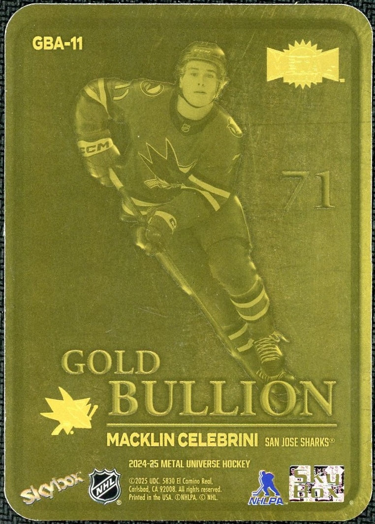 2024 Metal Universe GBA-11 Macklin Celebrini Gold Bullion