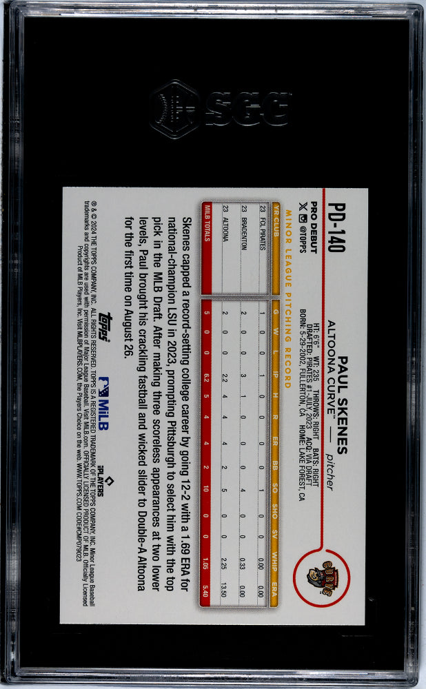 2024 Topps Pro Debut Paul Skenes #PD-140 SGC 10