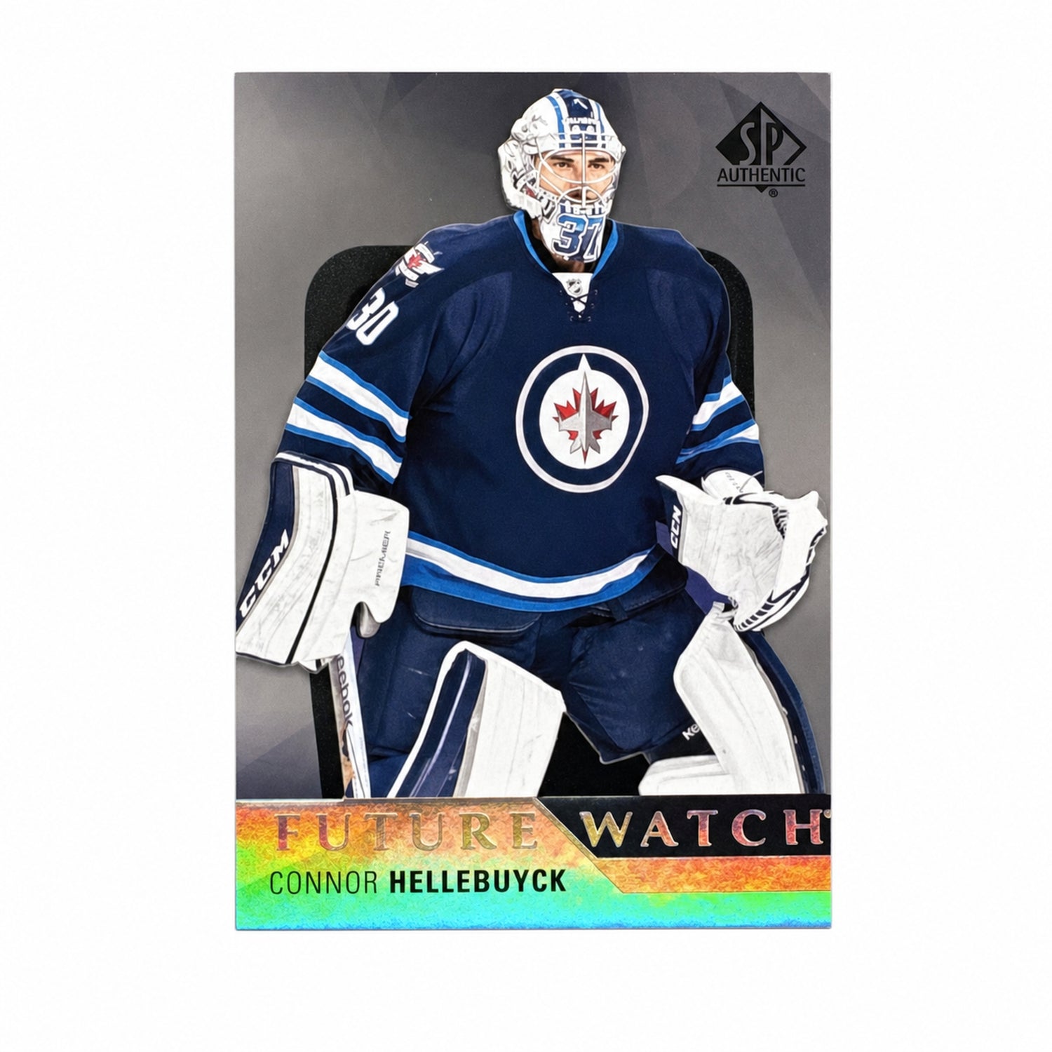 2024 Upper Deck SP Authentic Connor Hellebuyck #225 Acetate Retro Future Watch SP