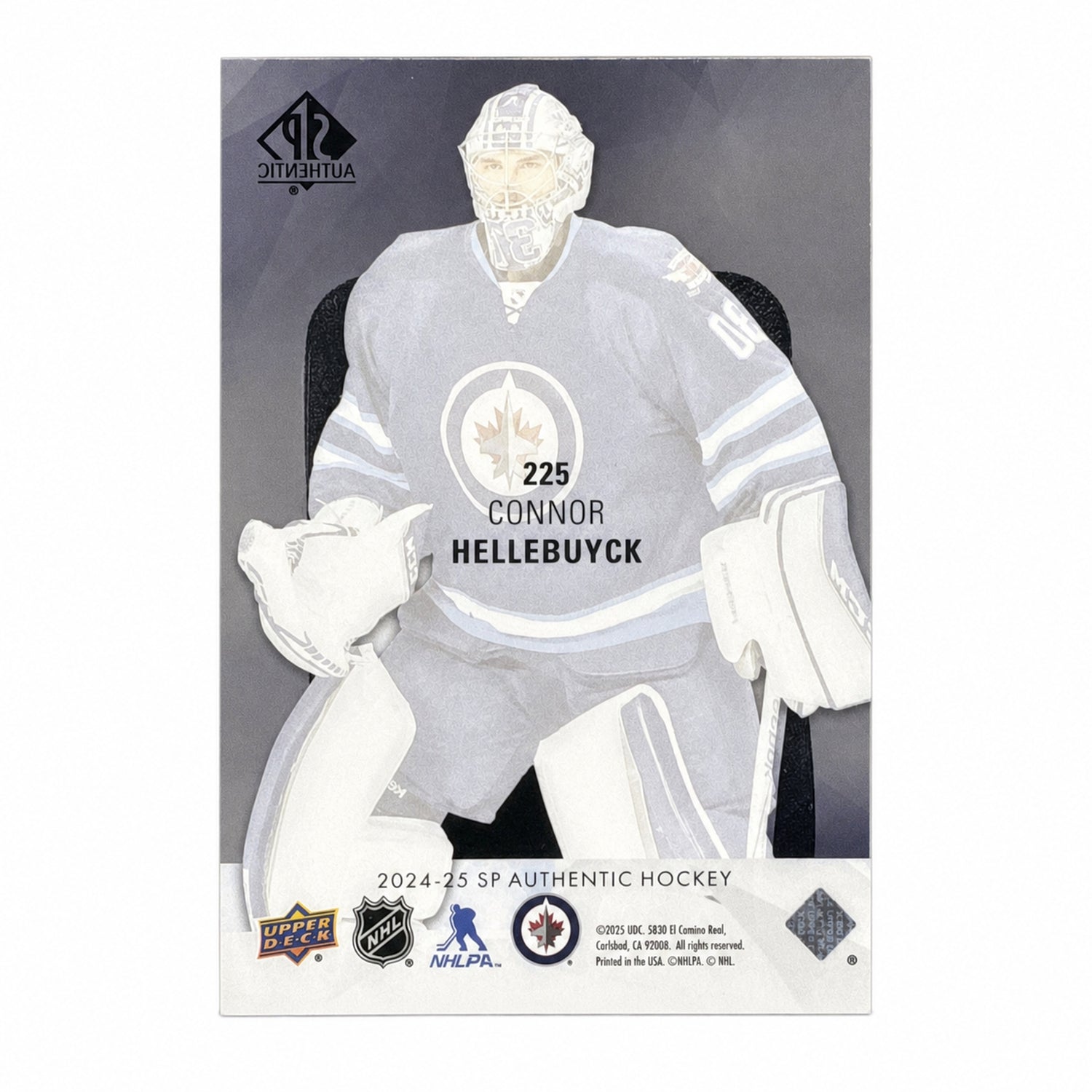 2024 Upper Deck SP Authentic Connor Hellebuyck #225 Acetate Retro Future Watch SP