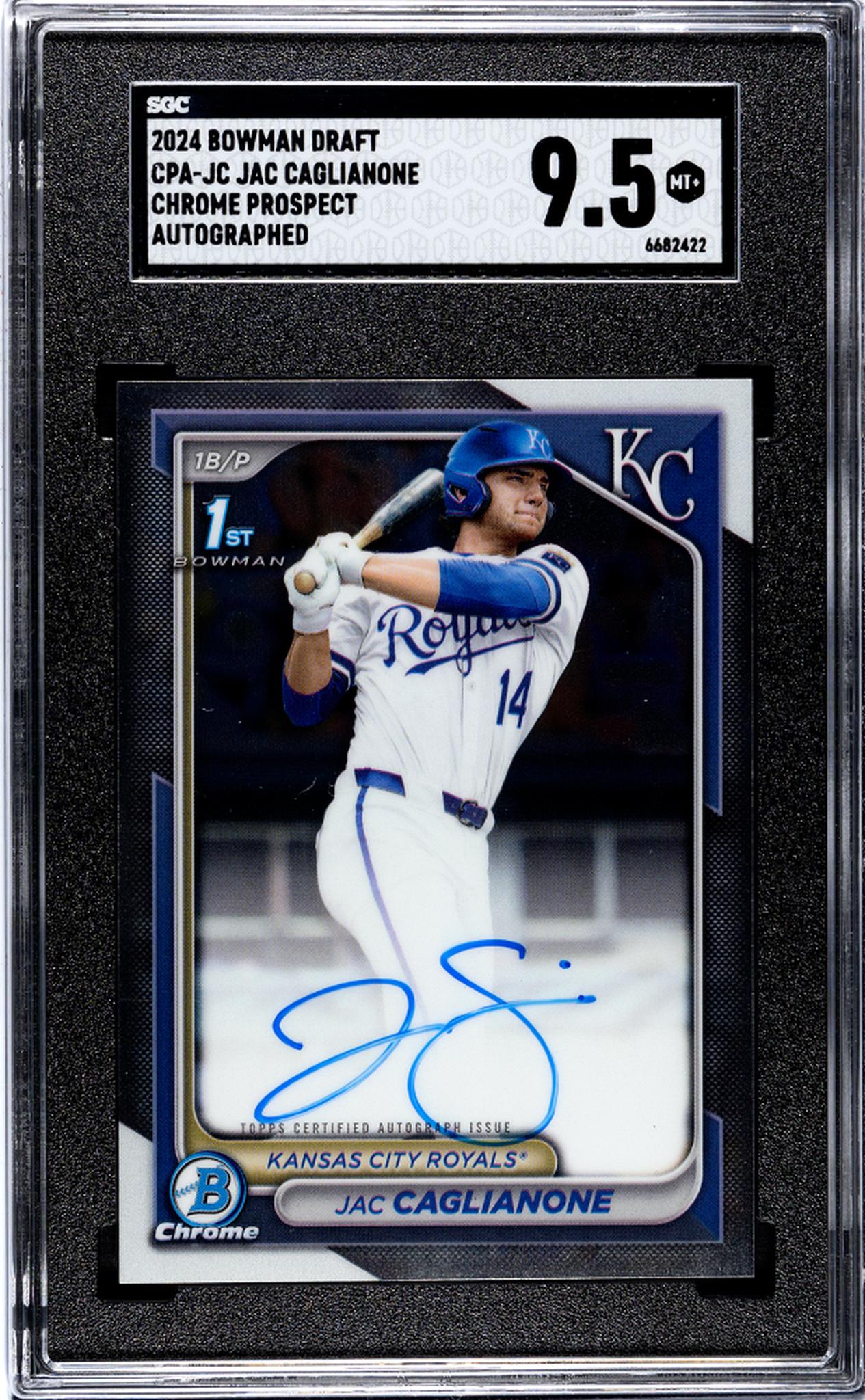 2024 Topps Bowman Draft Chrome Prospect Jac Caglianone #CPA-JC Auto SGC 9.5