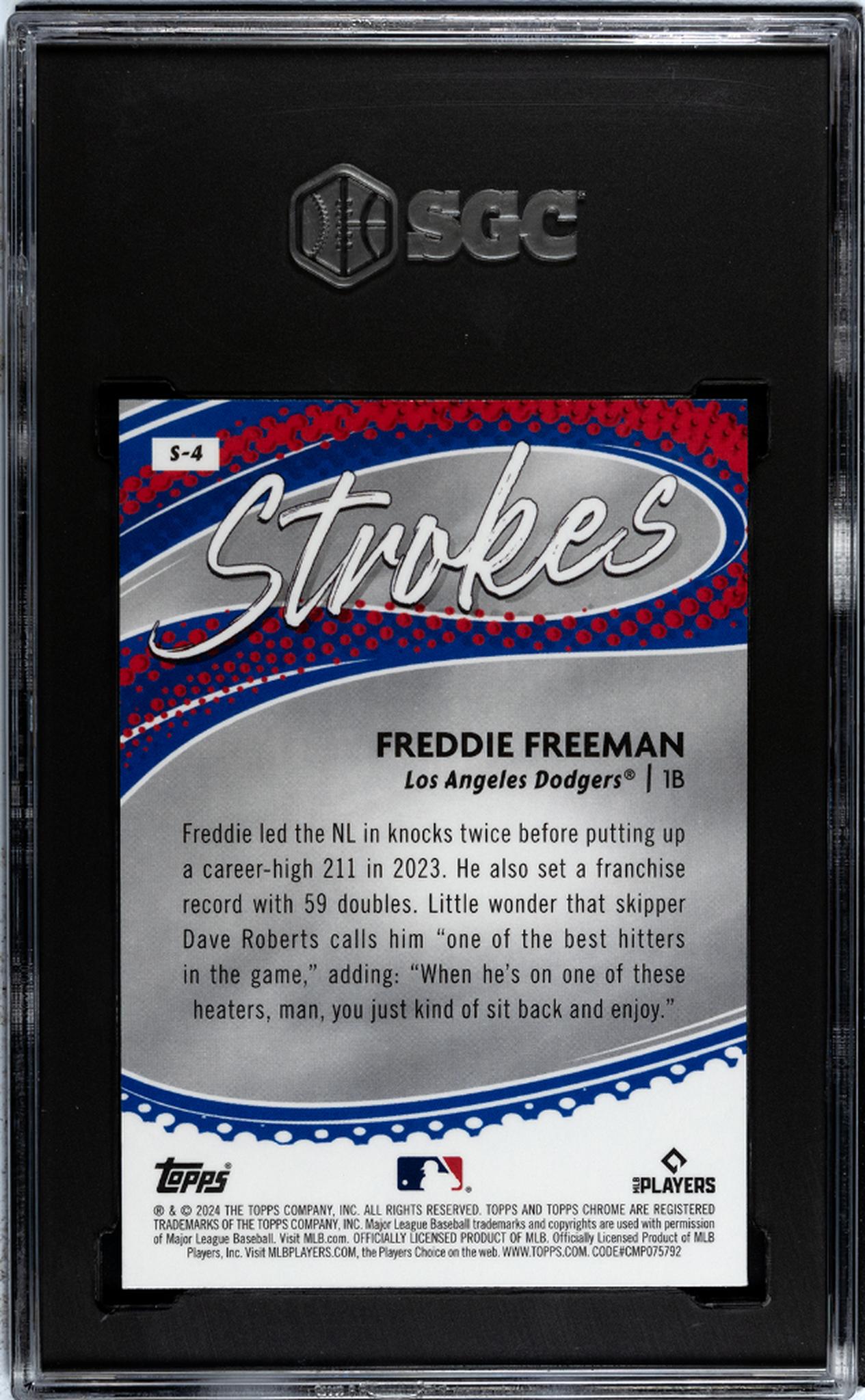 2024 Topps Chrome #S-4 Freddie Freeman Strokes SGC 9.5