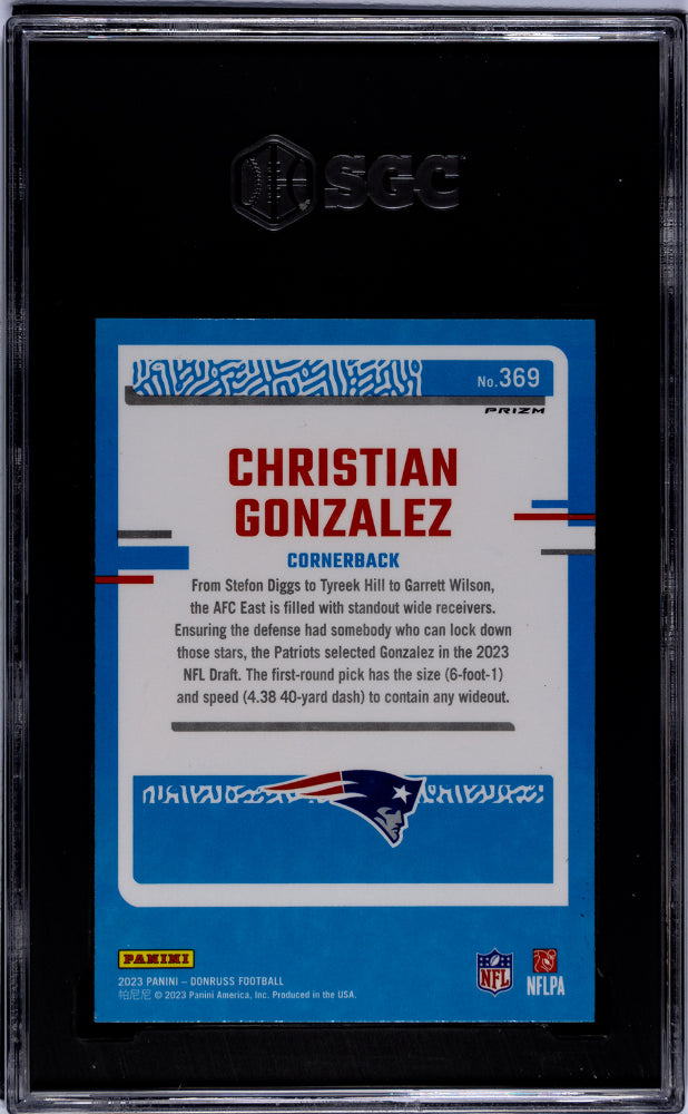 2023 Panini Donruss Optic Preview Red/Gren #369 Christian Gonzalez SGC 9