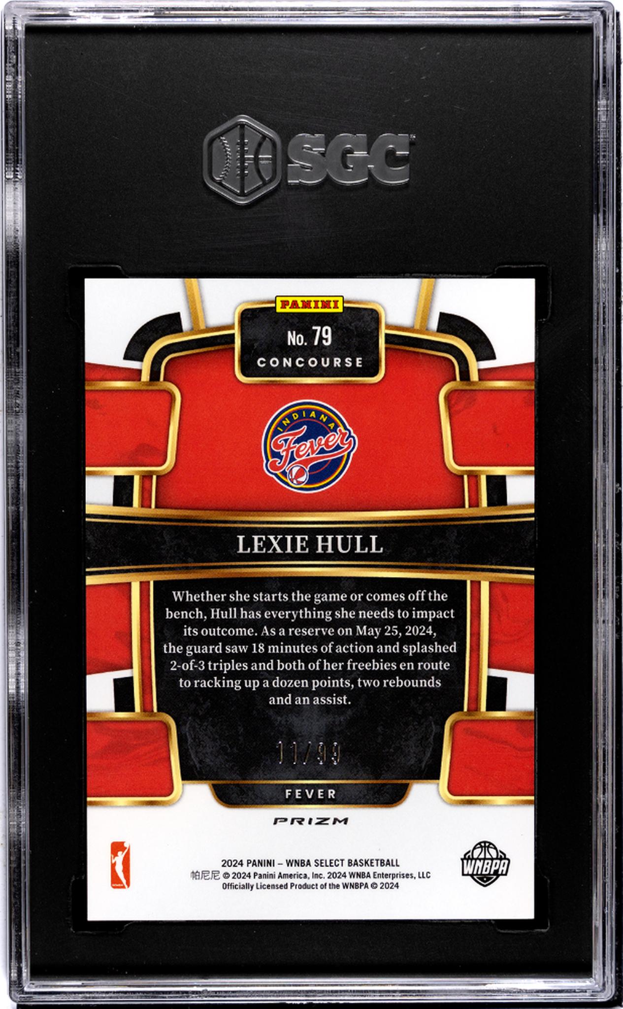 2024 Panini Select White Prizm Lexie Hull #79 /99 SGC 8
