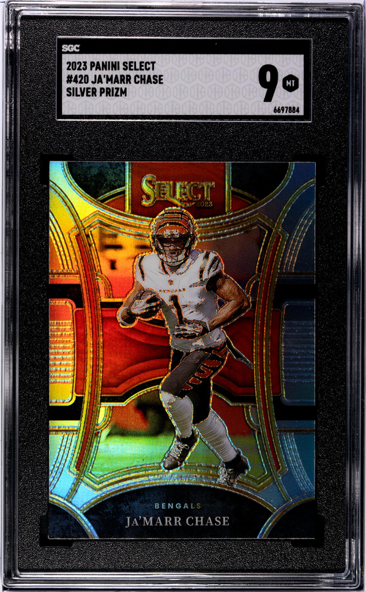 2023 Panini Select #420 Ja'Marr Chase Silver Prizm Silver   SGC 9