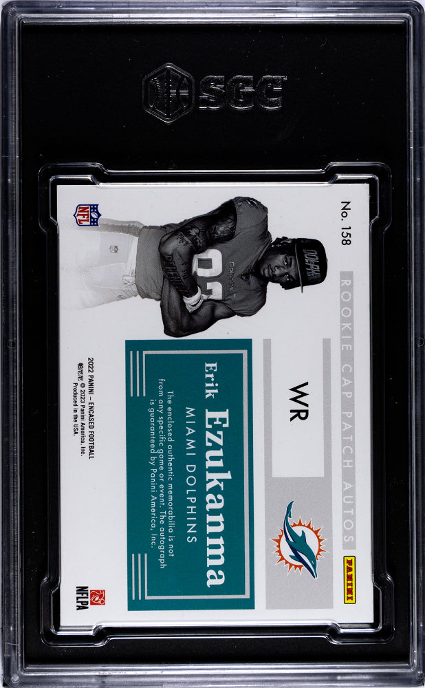 2022 Panini Encased # Erik Ezukanma Rookie Cap Patch Autographs /50 Auto SGC 10