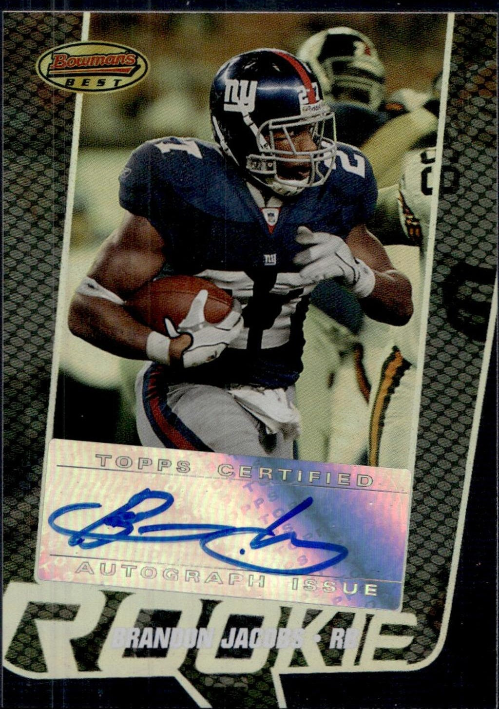 2005 Bowman's Best Rookie Auto /999 #134 Brandon Jacobs