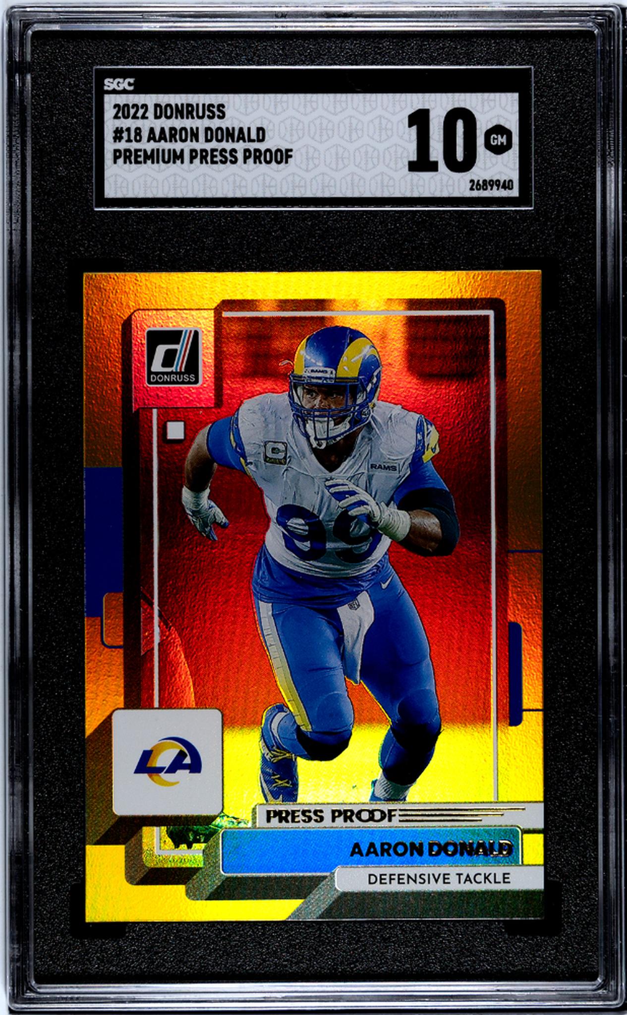 2022 Donruss #18 Aaron Donald Premium Press Proof SGC 10