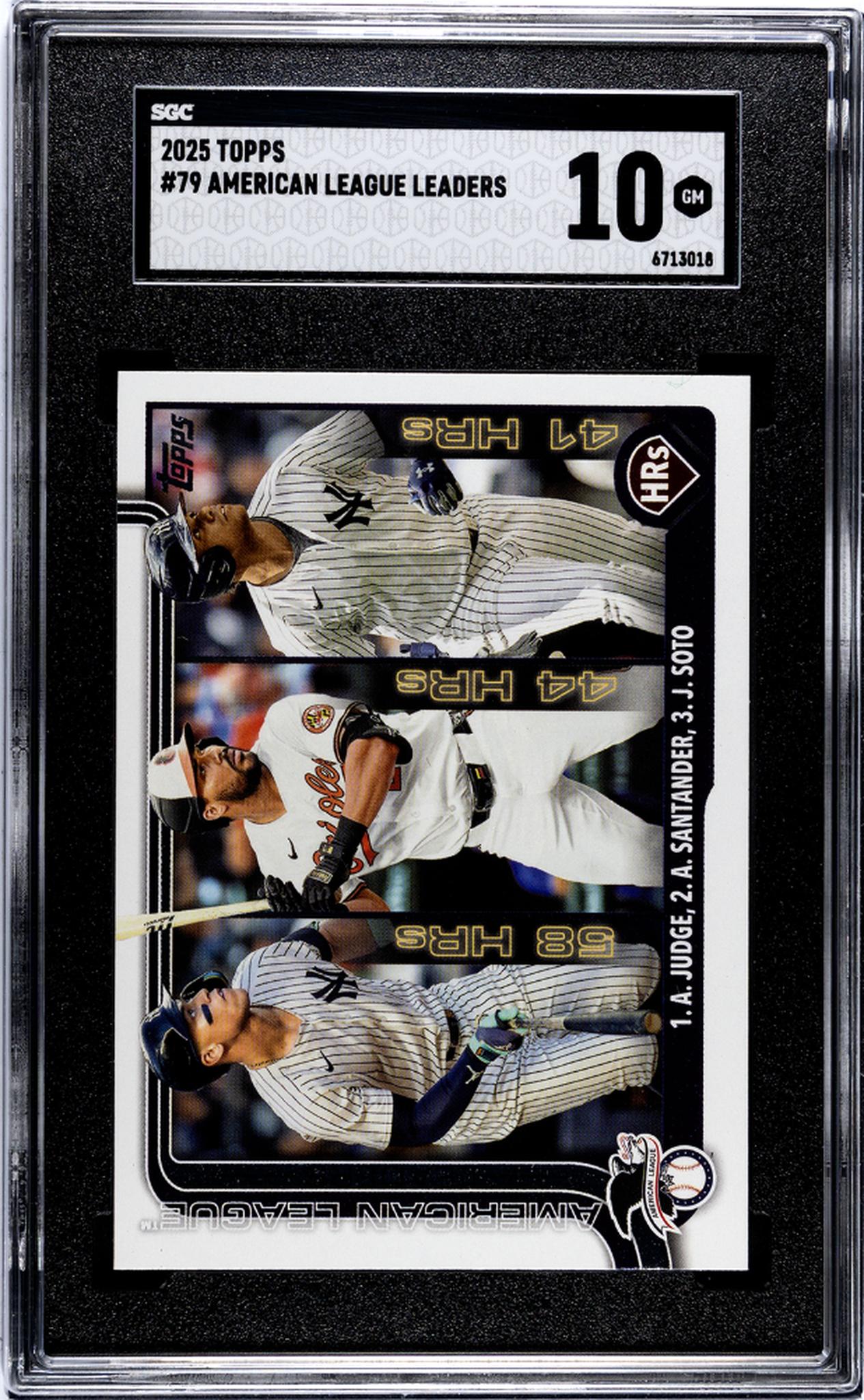 2025 Topps Series 1 Aaron Judge Anthony Santander Juan Soto #79 SGC 10