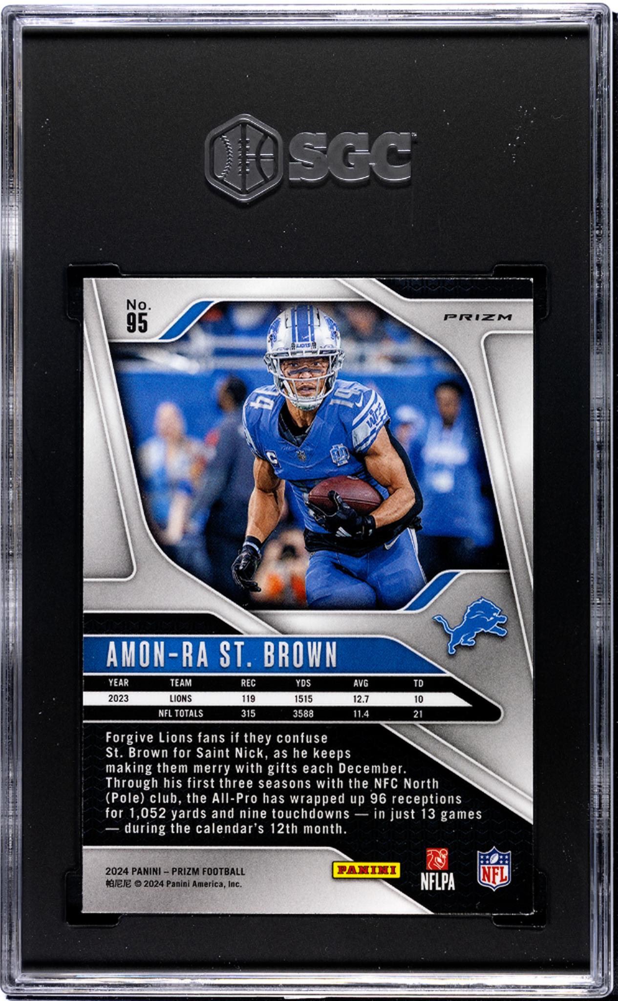2024 Panini Prizm Red/White/Blue Amon-Ra St. Brown #95 SGC 9