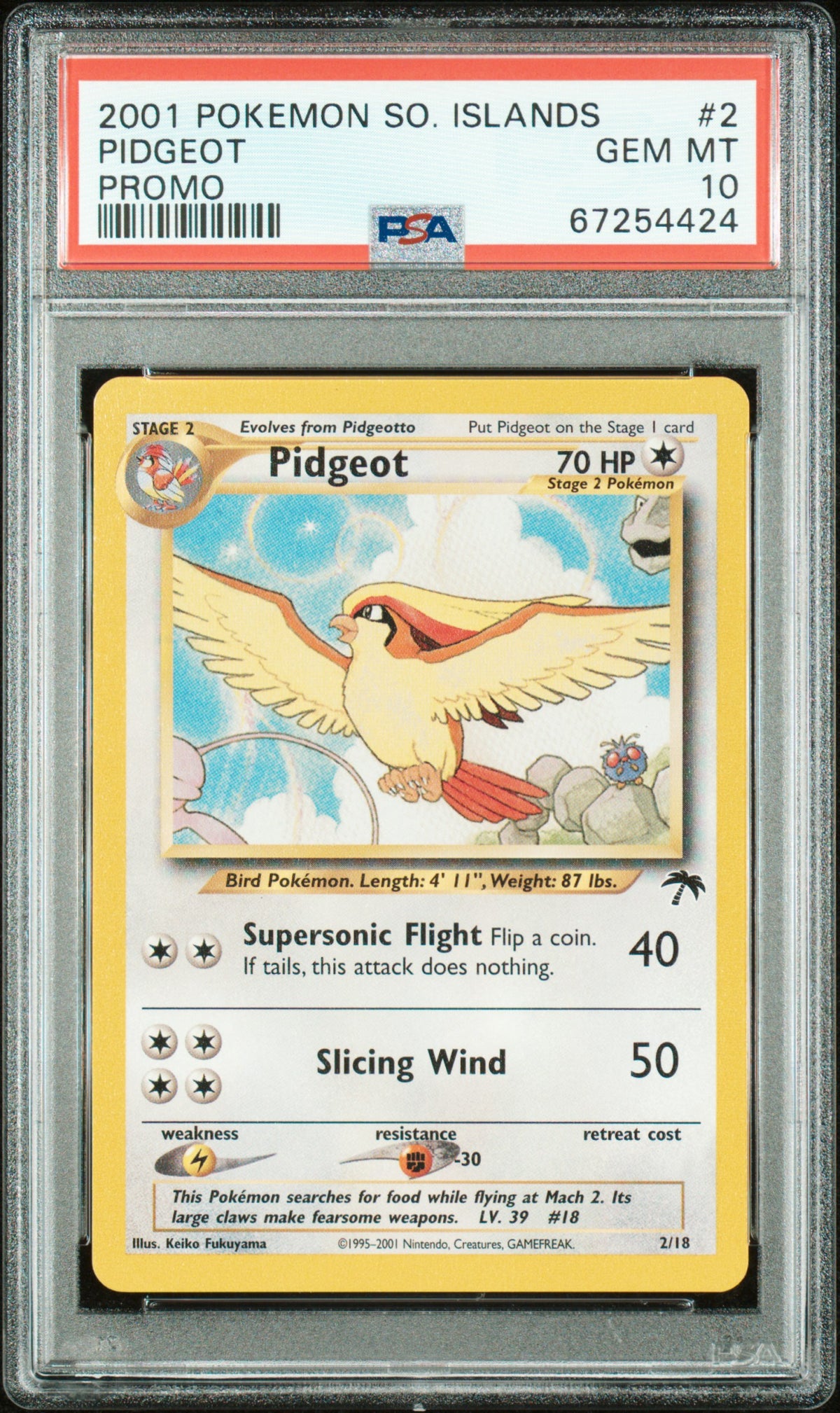 2001 Pokemon Promo Southern Islands Pidgeot #2 PSA 10