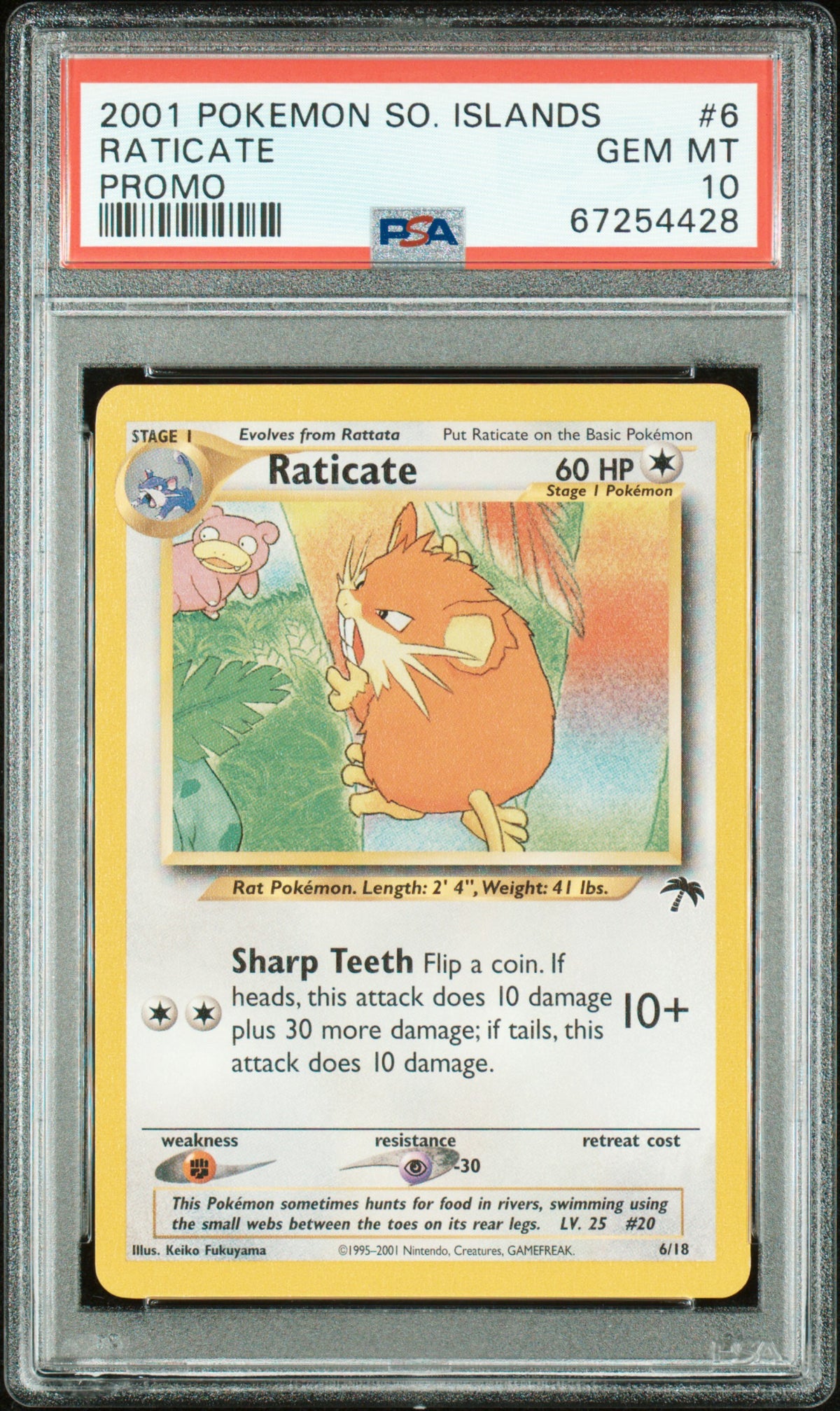 2001 Southern Islands English Raticate #6 PSA 10