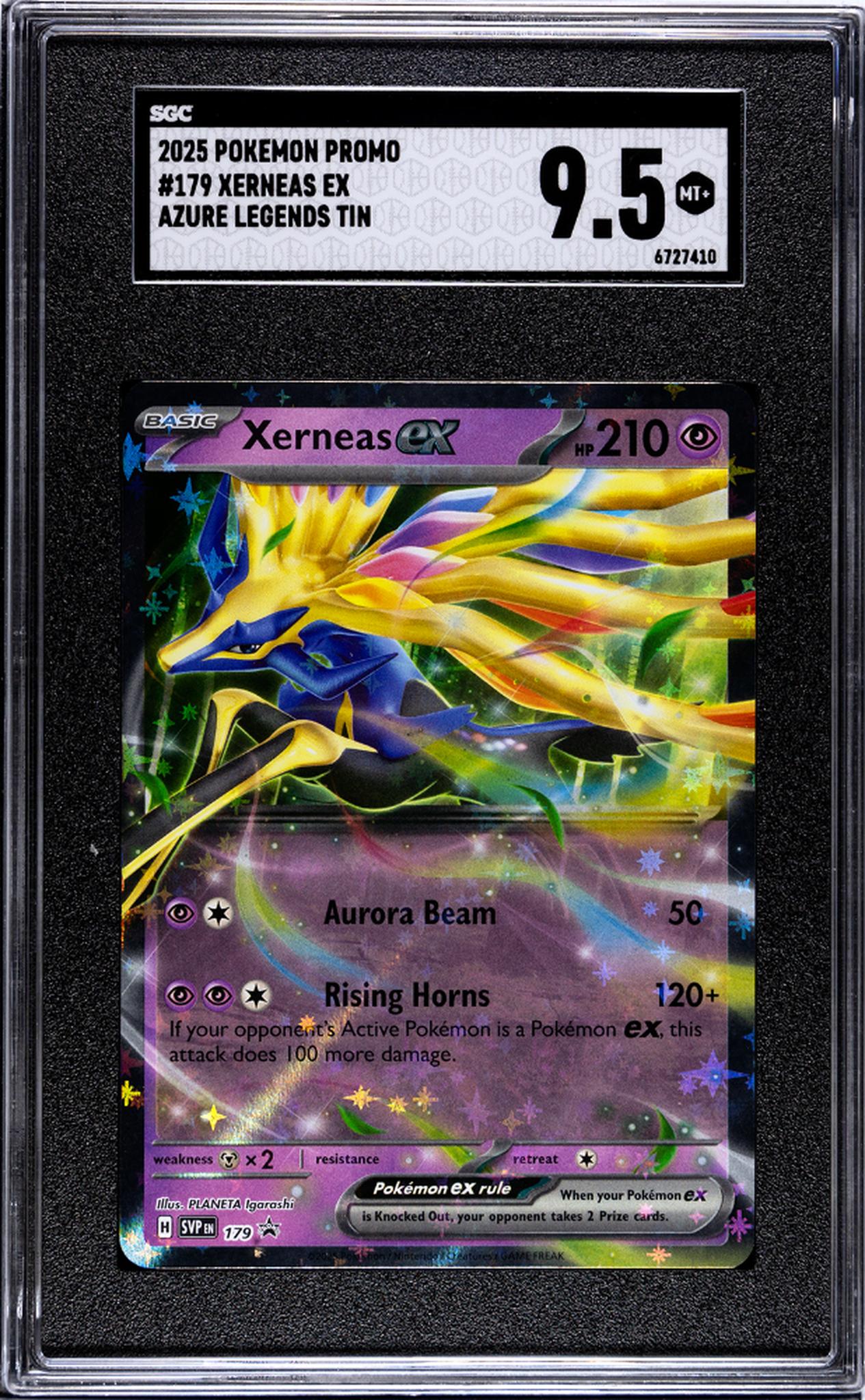 2025 Pokemon Promo Azure Legends Tin Xerneas ex #179 SGC 9.5