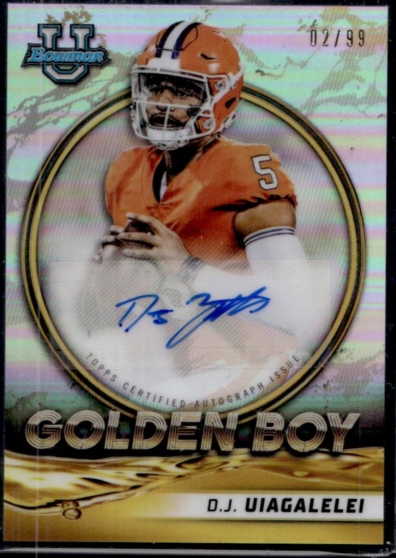 2021 Bowman D.J. Uiagalelei Golden Boy /99 Auto