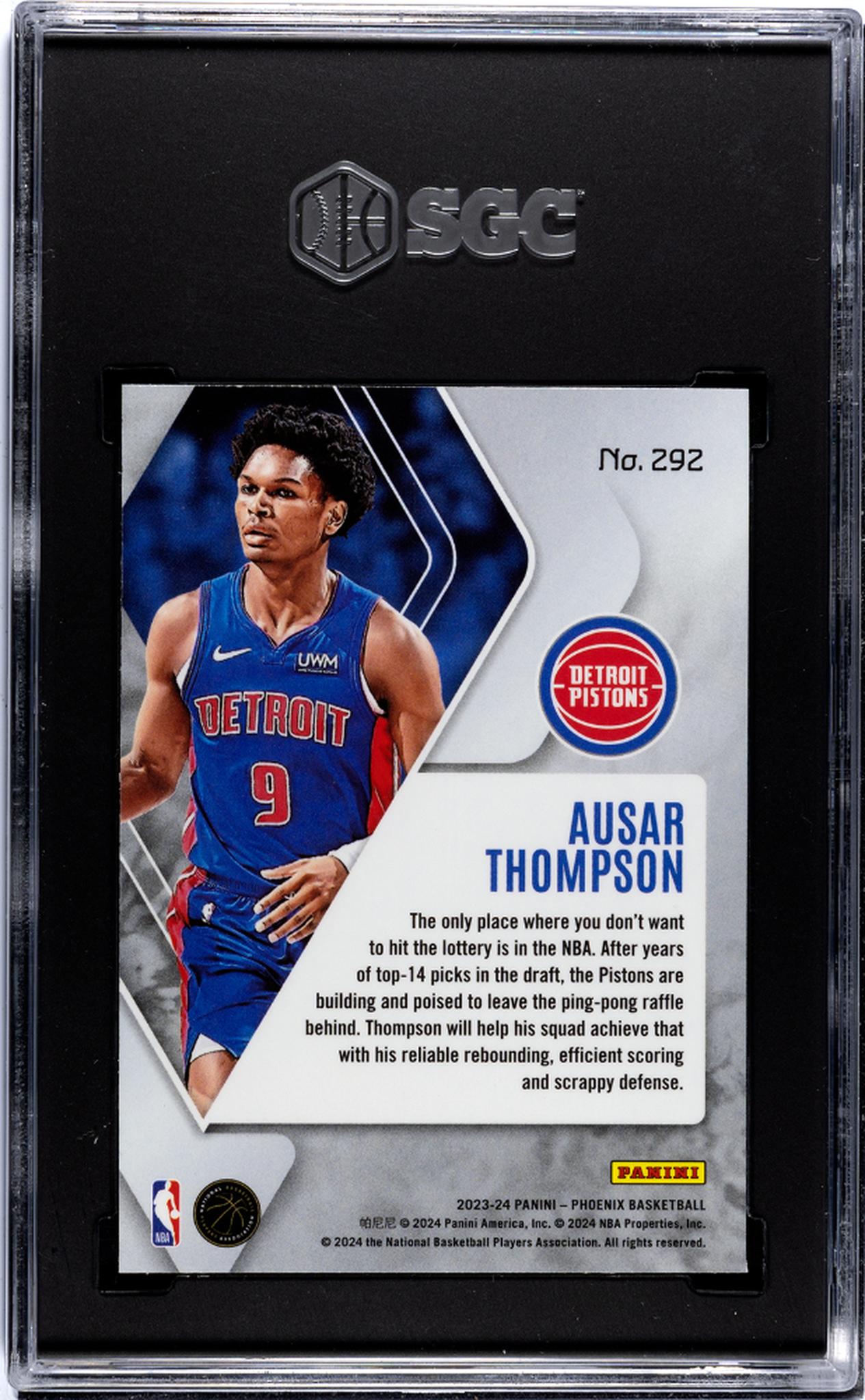 2023-24 Panini Phoenix Ausar Thompson #292 RC SGC 9.5