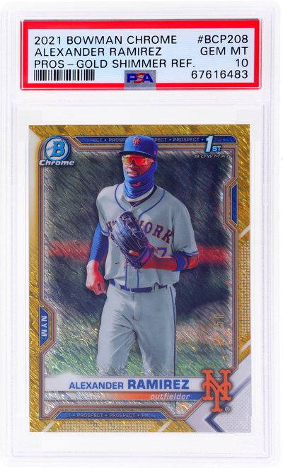 2021 Bowman Chrome Prospect Gold Shimmer Refractor Alexander Ramirez #BCP208 /50 /19 PSA 10