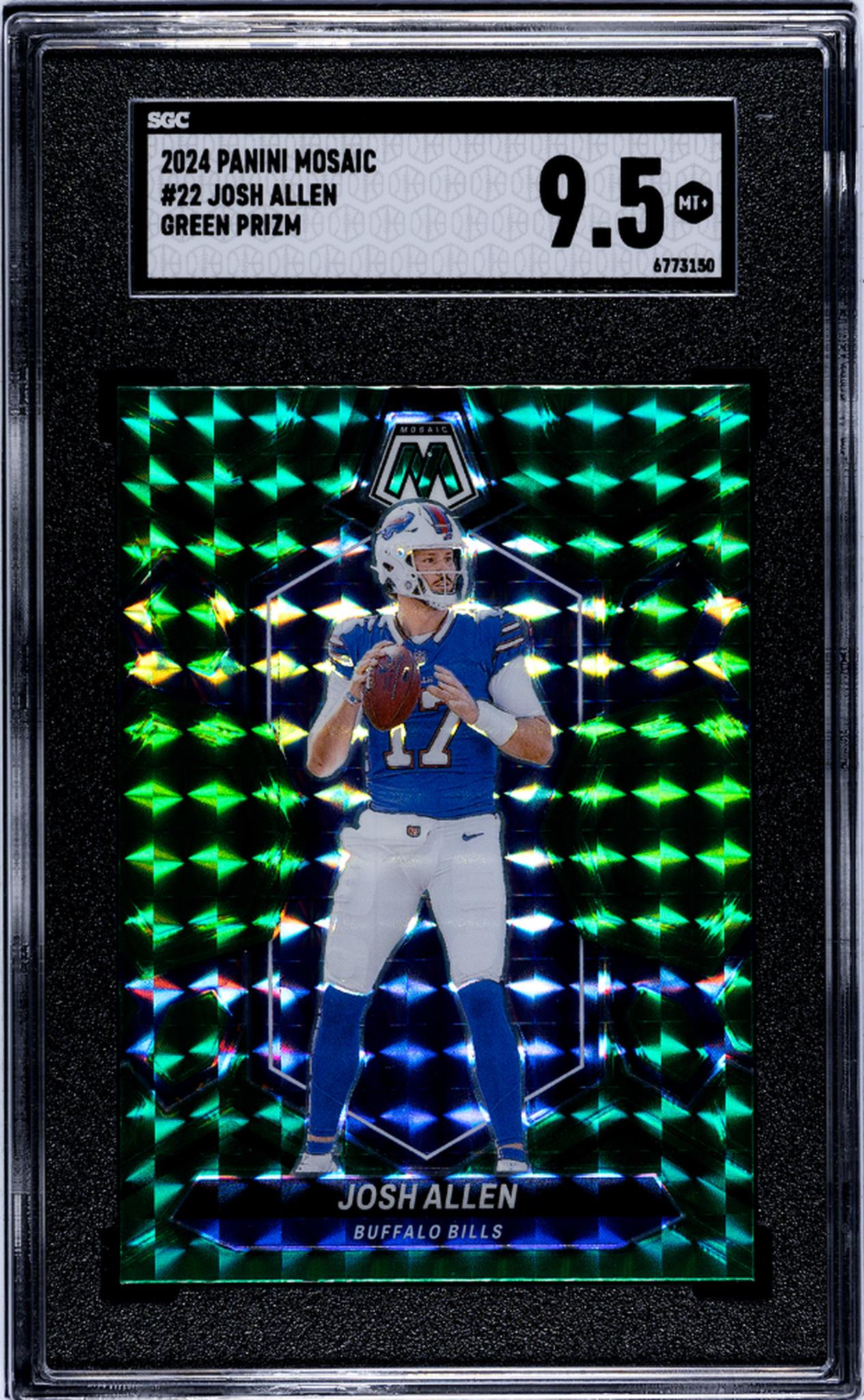 2024 Panini Mosaic #22 Josh Allen Green Prizm SGC 9.5