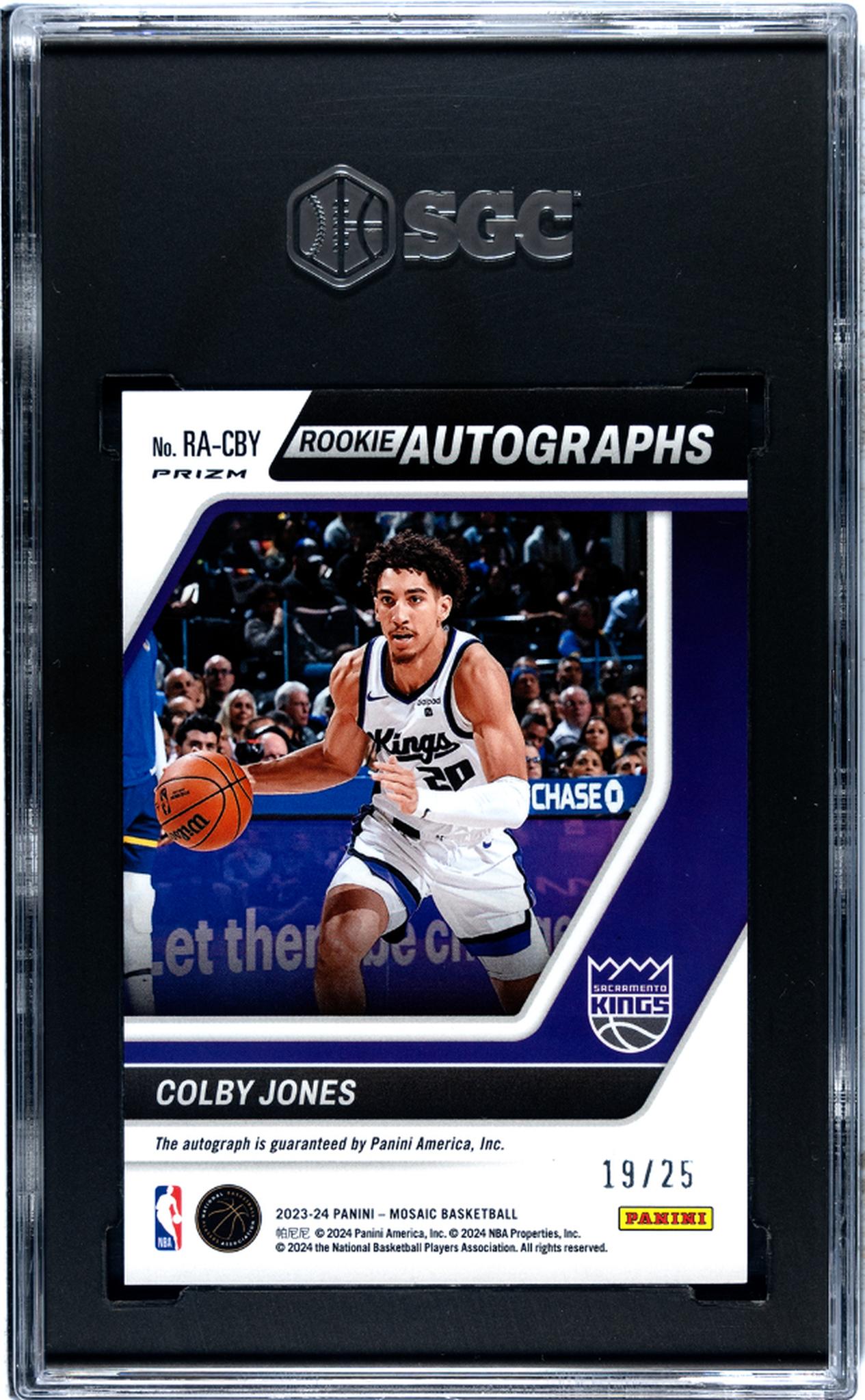 2023 Mosaic #RA-CBY Colby Jones Rookie Autographs /25 Auto SGC 9.5