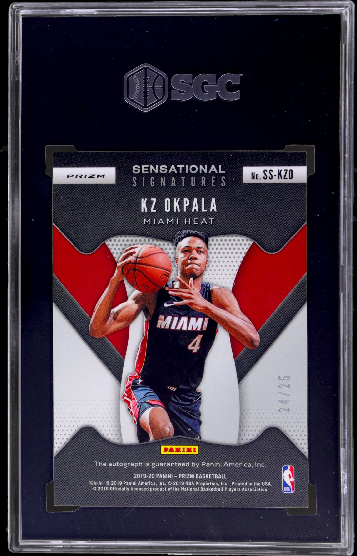 2019-20 Panini Prizm #SS-KZO Kz Okpala Sensational Sigs. Green Shimmer Prizm 24 SGC 10