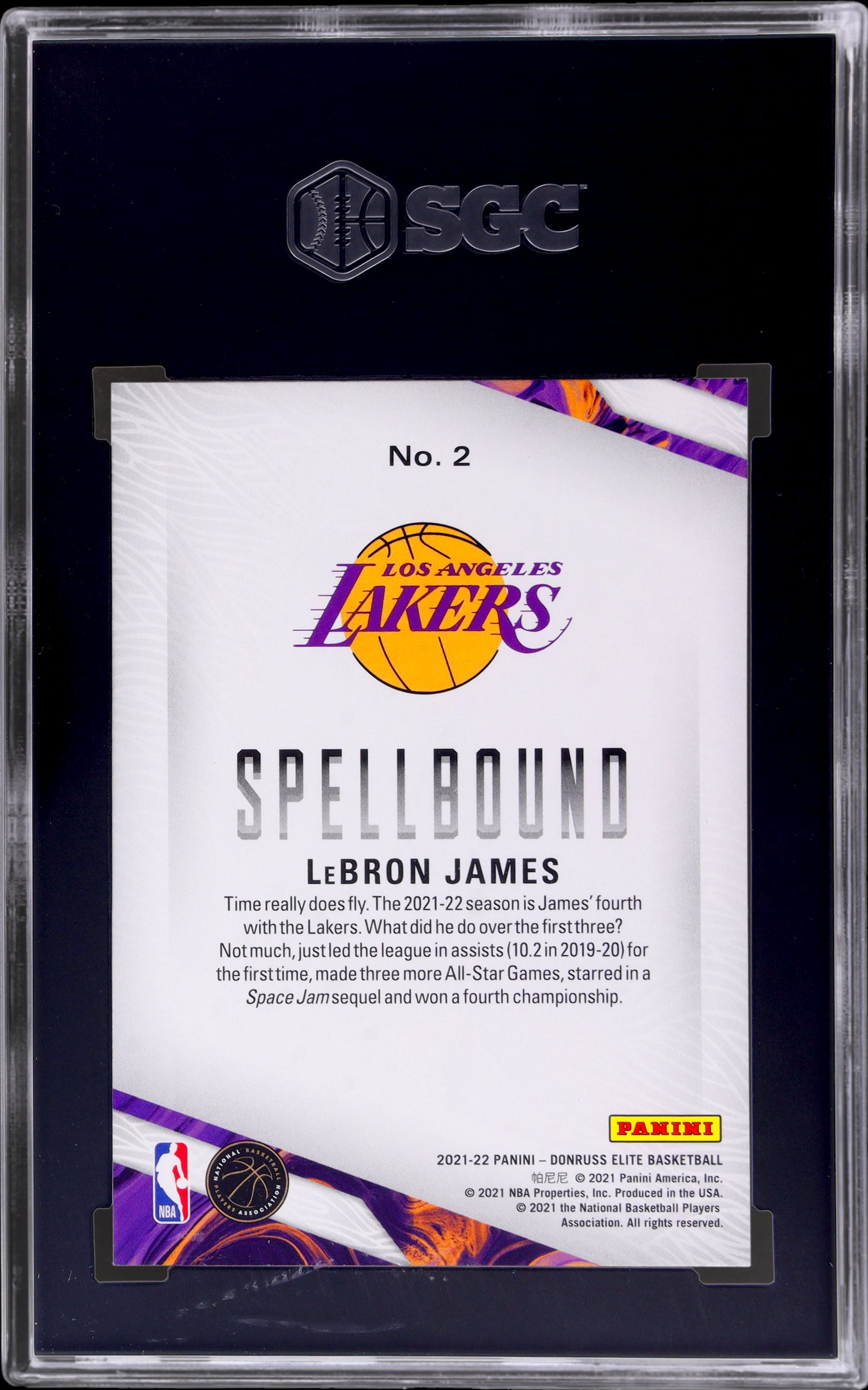 2021-22 Panini Elite Spellbound LeBron James #2 SGC 10
