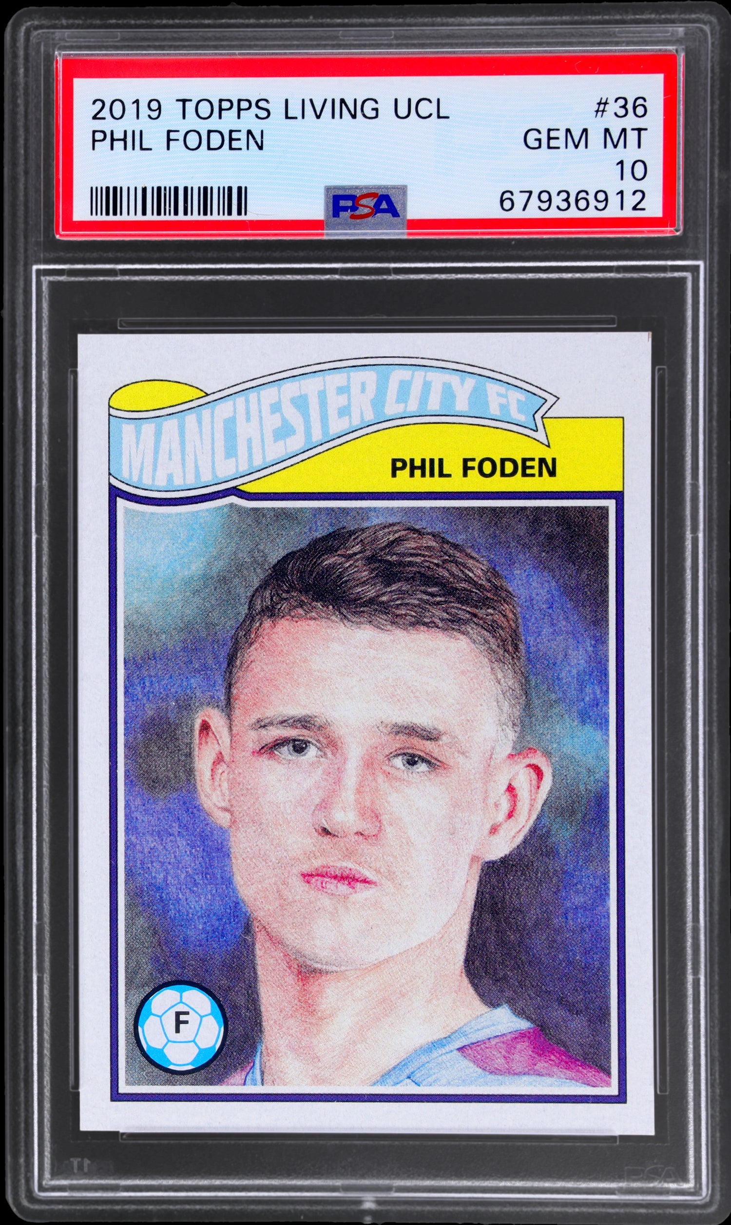 2019 Topps Living UCL Phil Foden #36 PSA 10