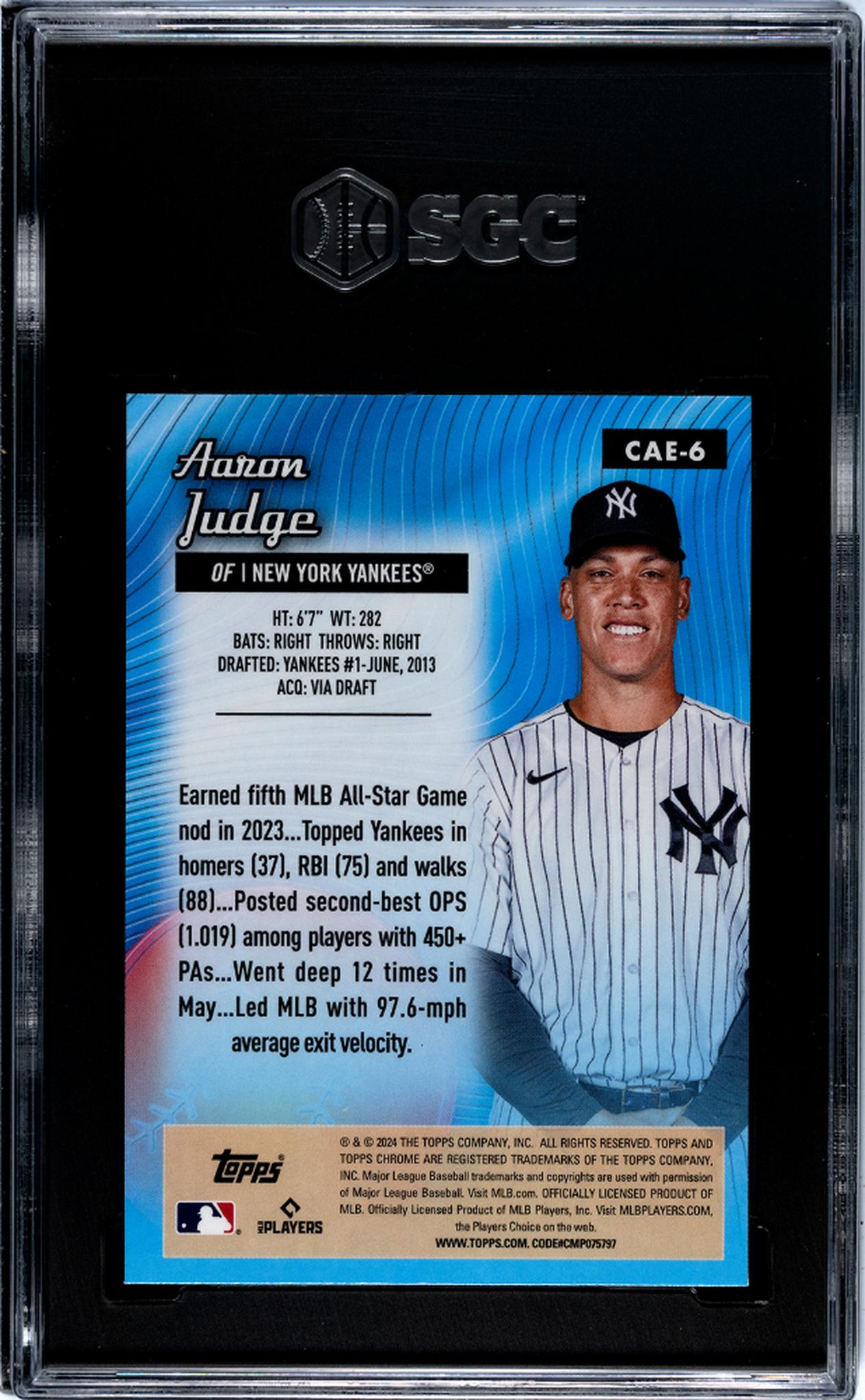 2024 Topps Chrome #CAE-6 Aaron Judge All Etch SGC 10