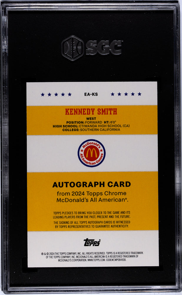 2024 Topps Chrome #EA-KS Kennedy Smith McDonald's All-American SGC 9