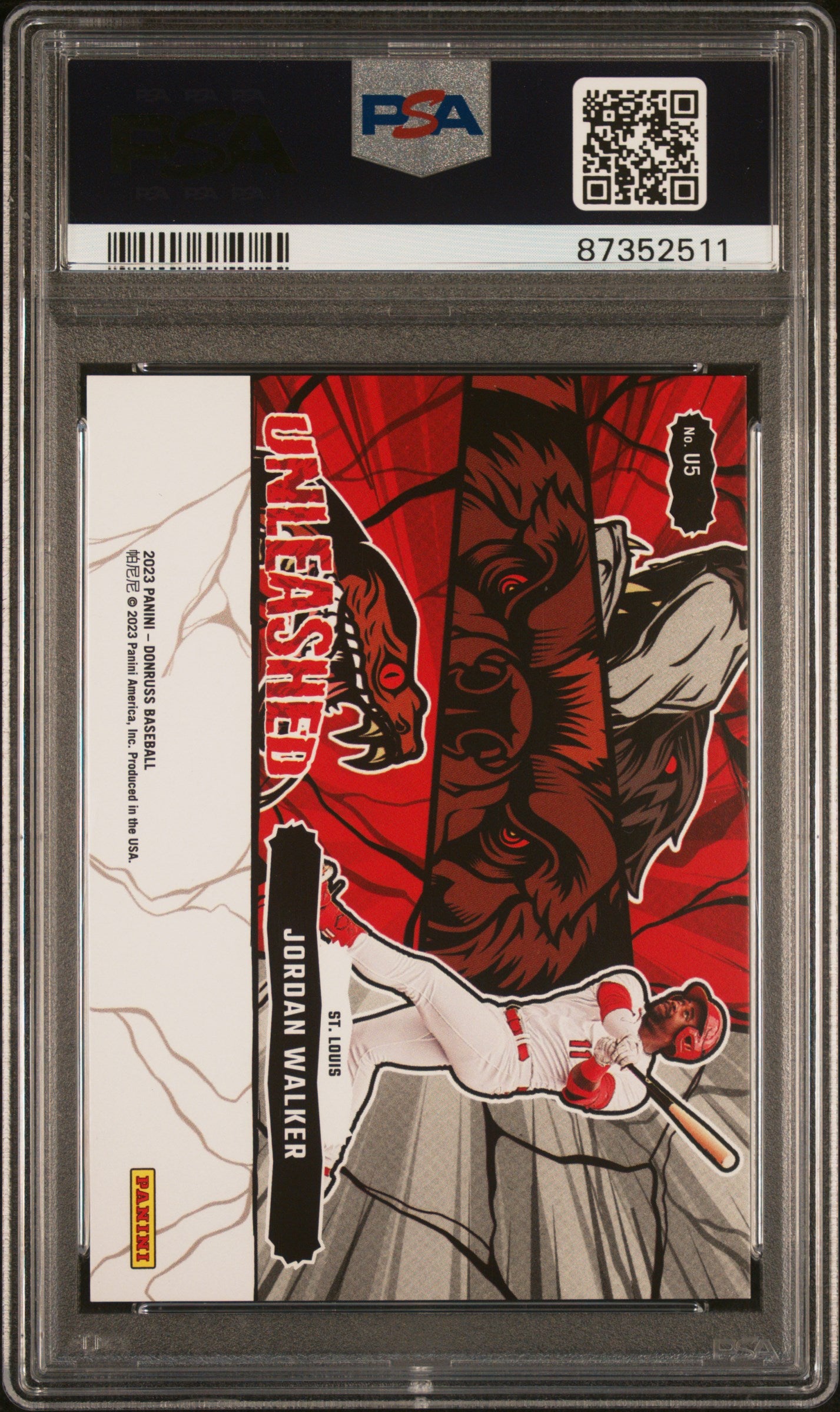 2023 Panini Donruss Unleashed Silver Jordan Walker #U5 PSA 10