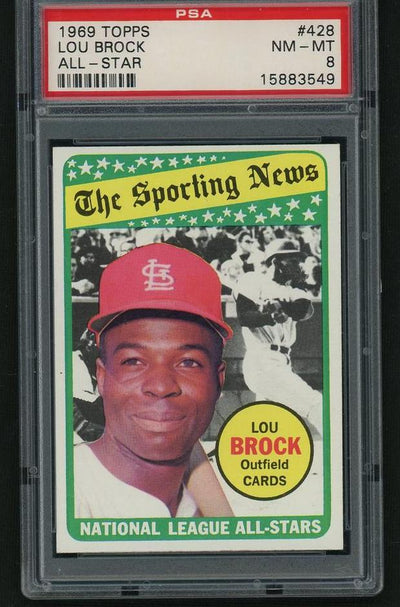1969 Topps The Sporting News Lou Brock #428 PSA 8