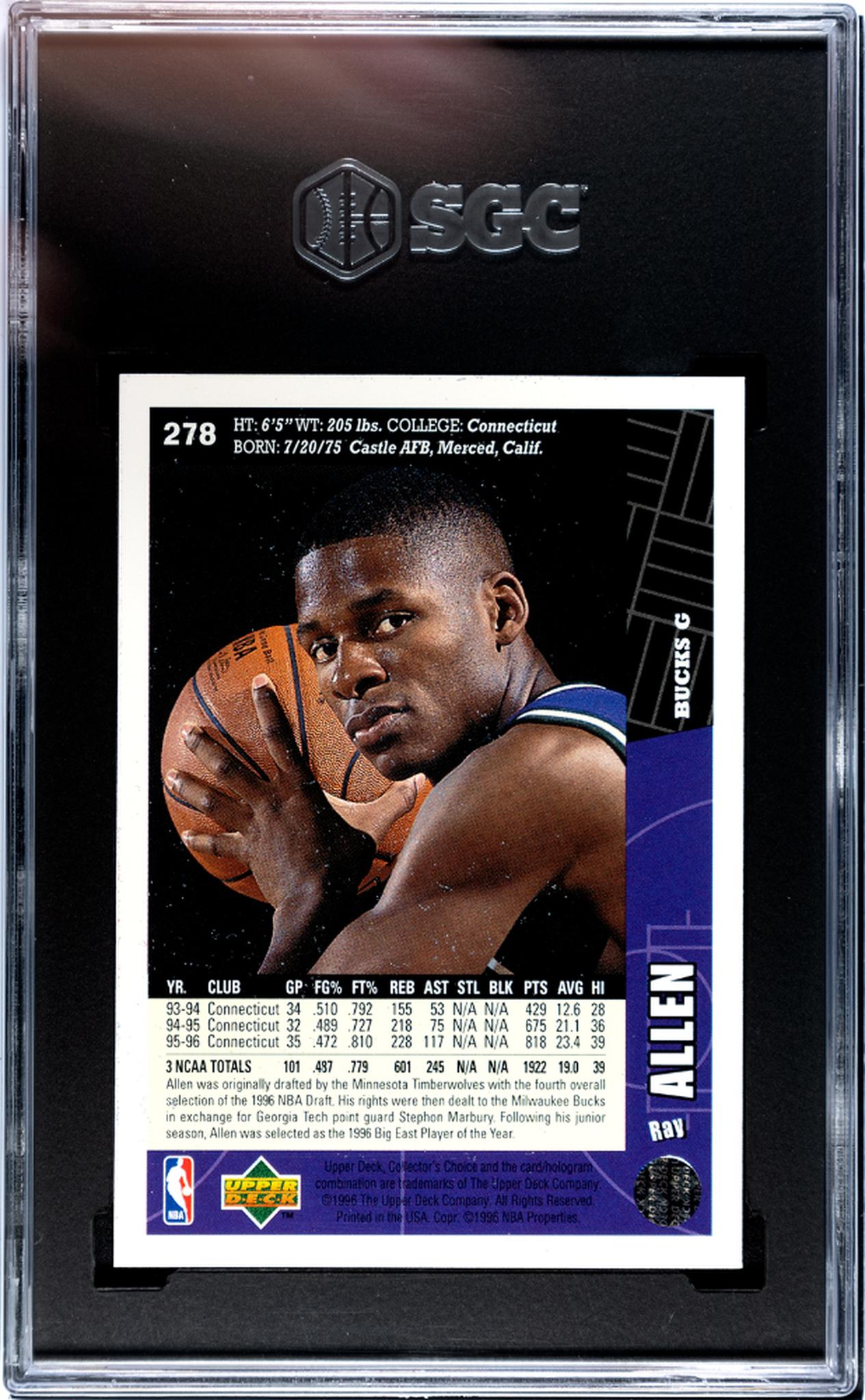 1996 Collector's Choice #278 Ray Allen SGC 6