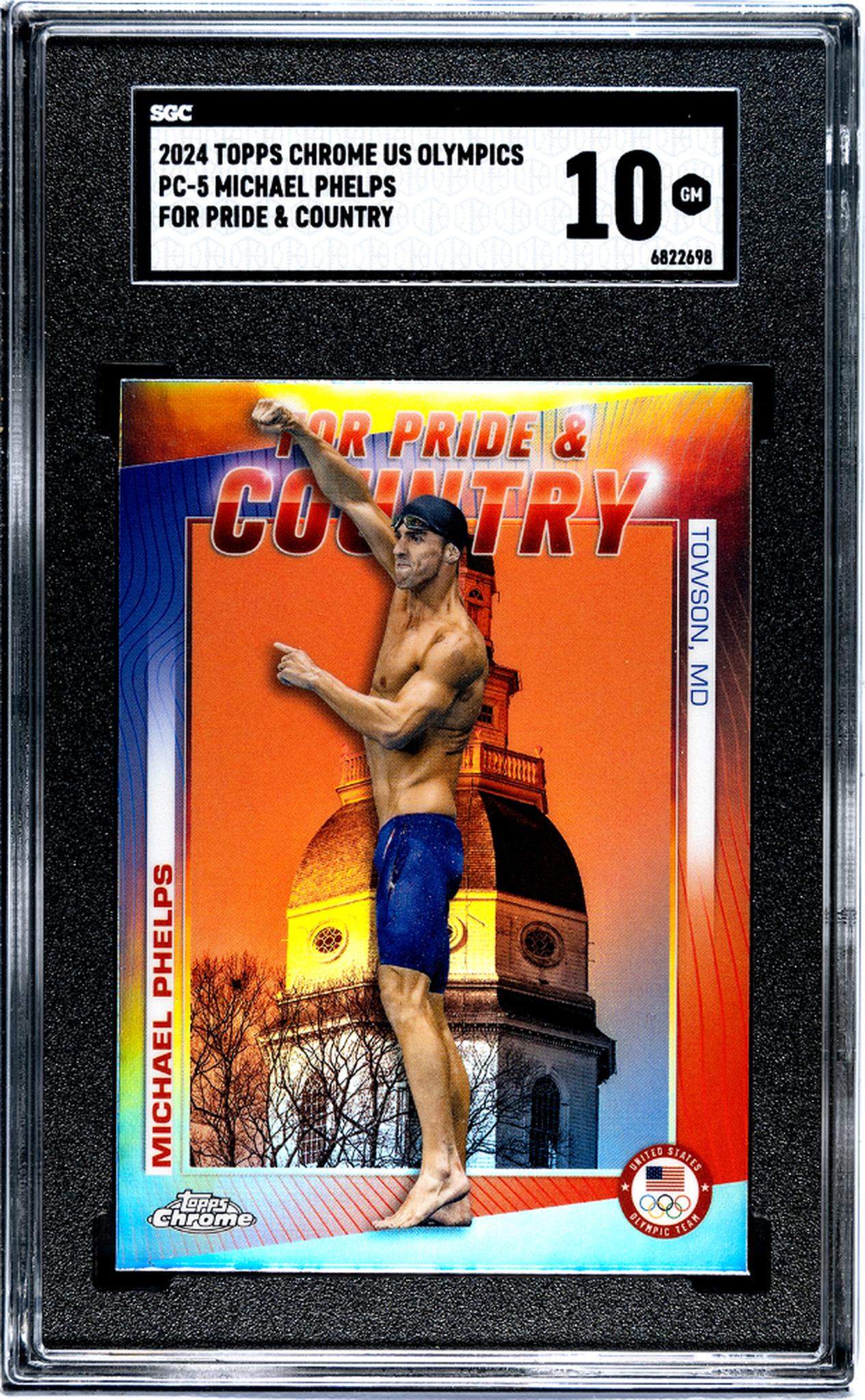 2024 Topps Chrome #PC-5 Michael Phelps SGC 10