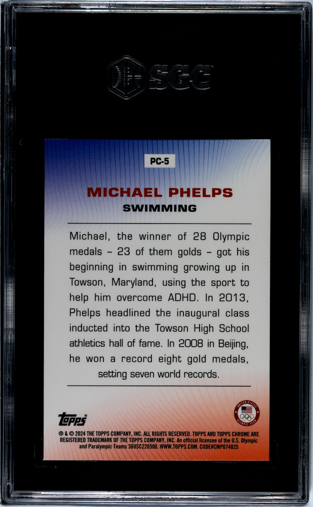 2024 Topps Chrome #PC-5 Michael Phelps SGC 10