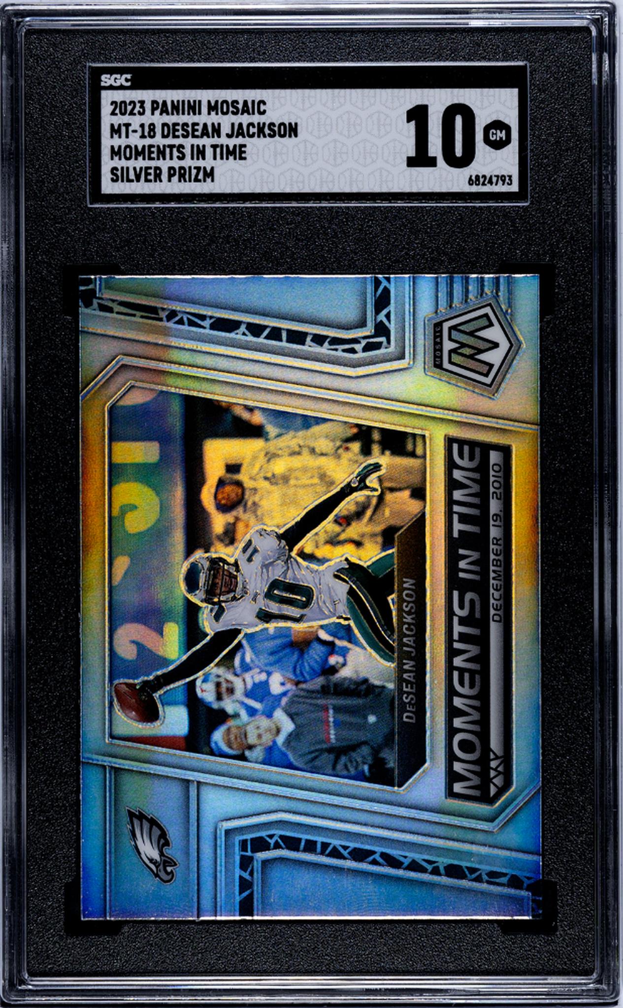 2023 Panini Mosaic #MT-18 Desean Jackson Moments In Time Silver Prizm SGC 10