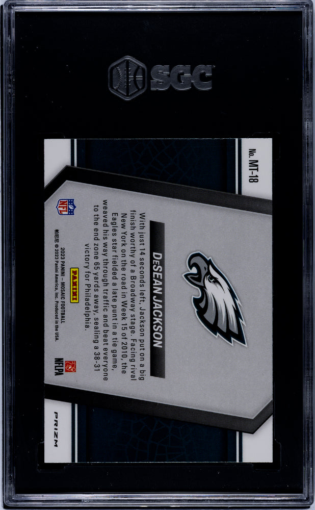 2023 Panini Mosaic #MT-18 Desean Jackson Moments In Time Silver Prizm SGC 10