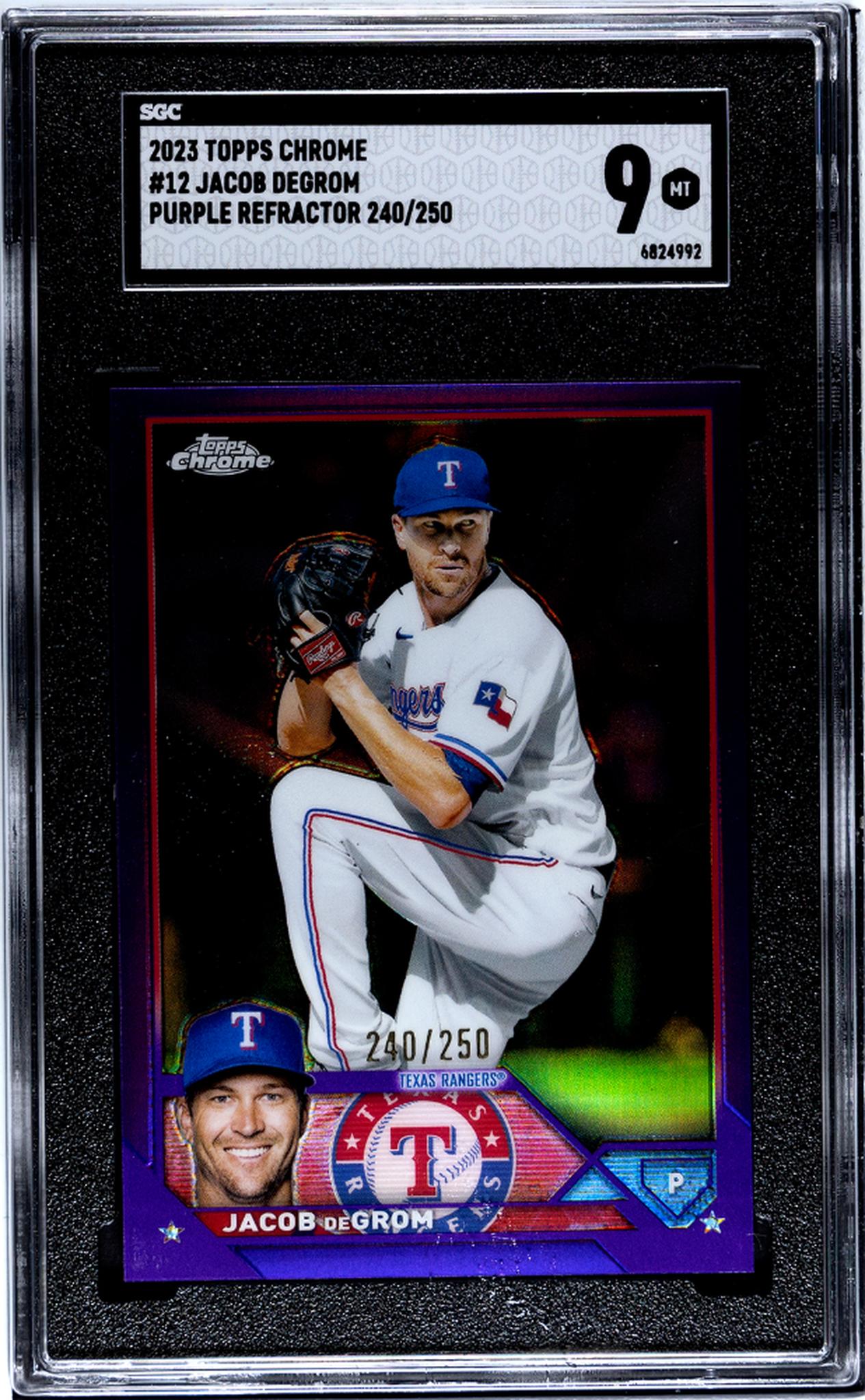 2023 Topps Chrome Purple Refractor Jacob DeGrom #12 /250 SGC 9