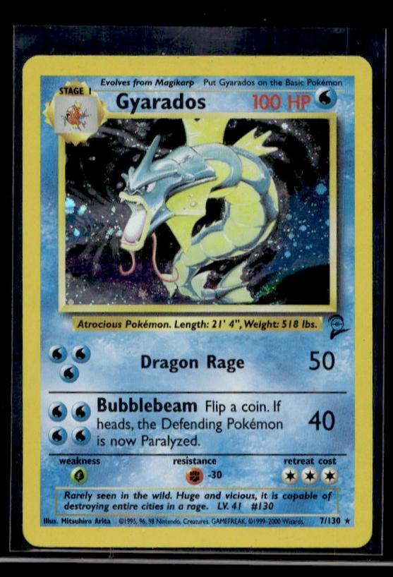 2000 Pokemon #7/130 Gyarados Holo Base Set 2