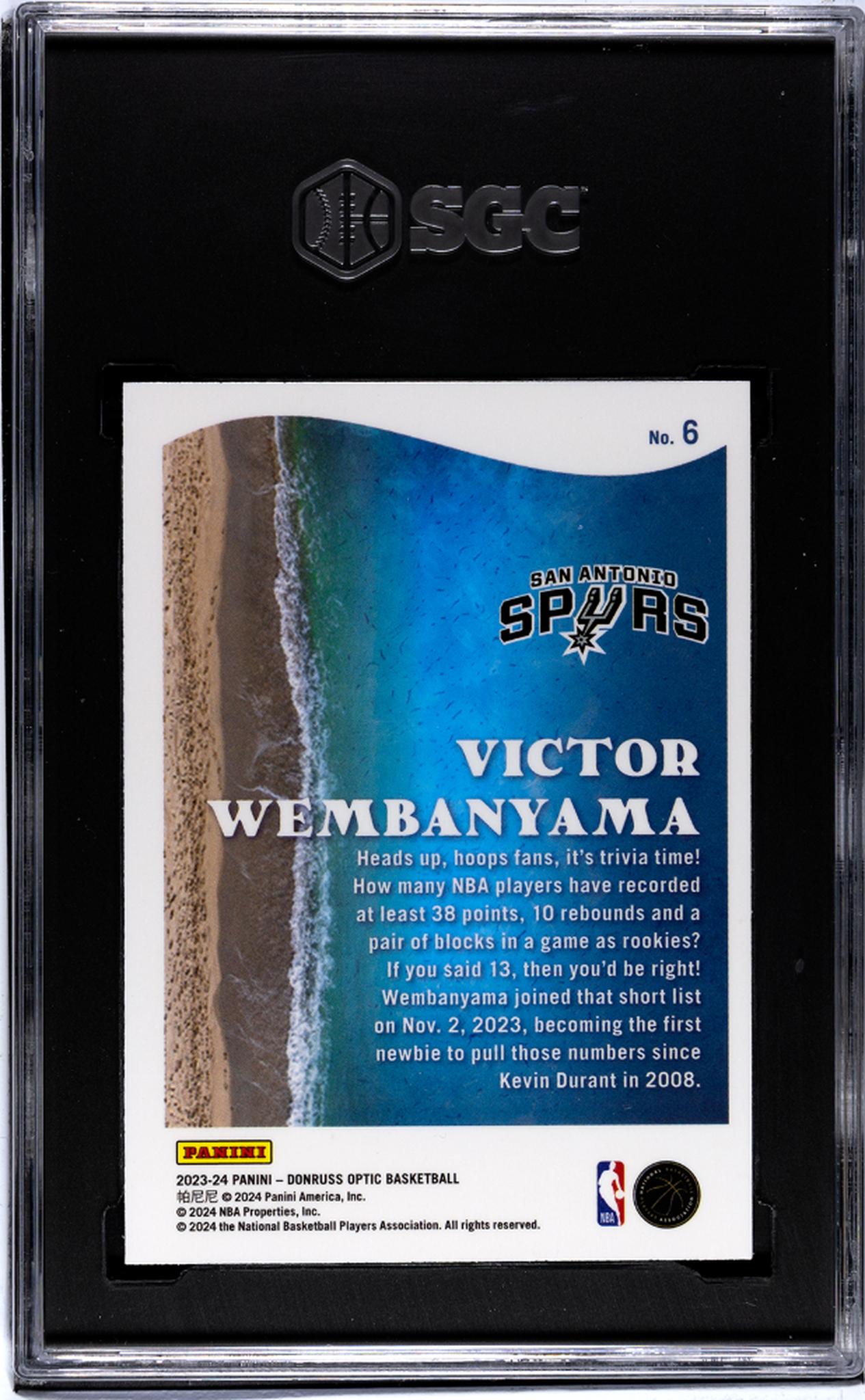 2023-24 Donruss Optic #6 Victor Wembanyama Splash! SGC 10