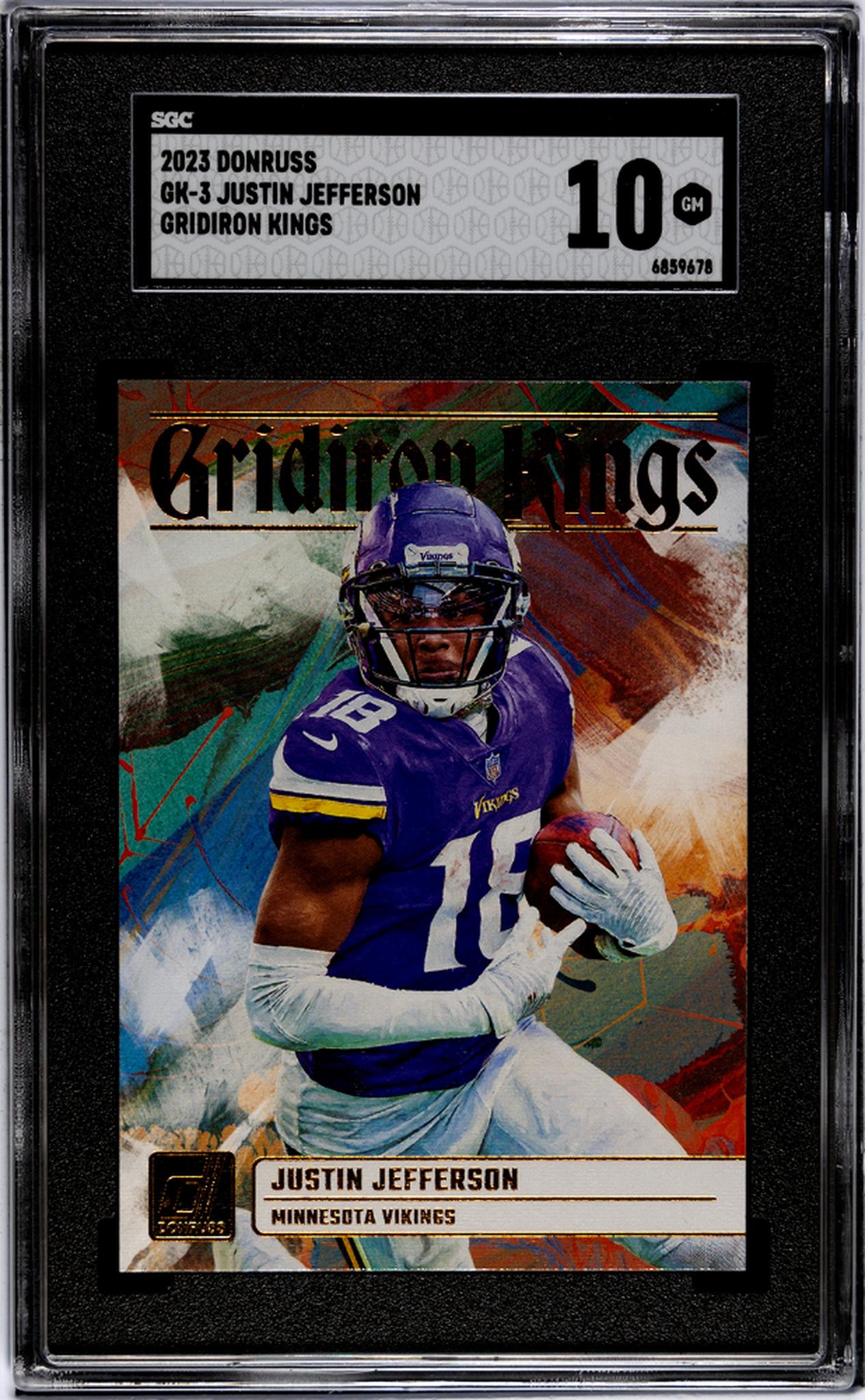 2023 Panini Donruss Gridiron Kings Justin Jefferson #GK-3 SGC 10