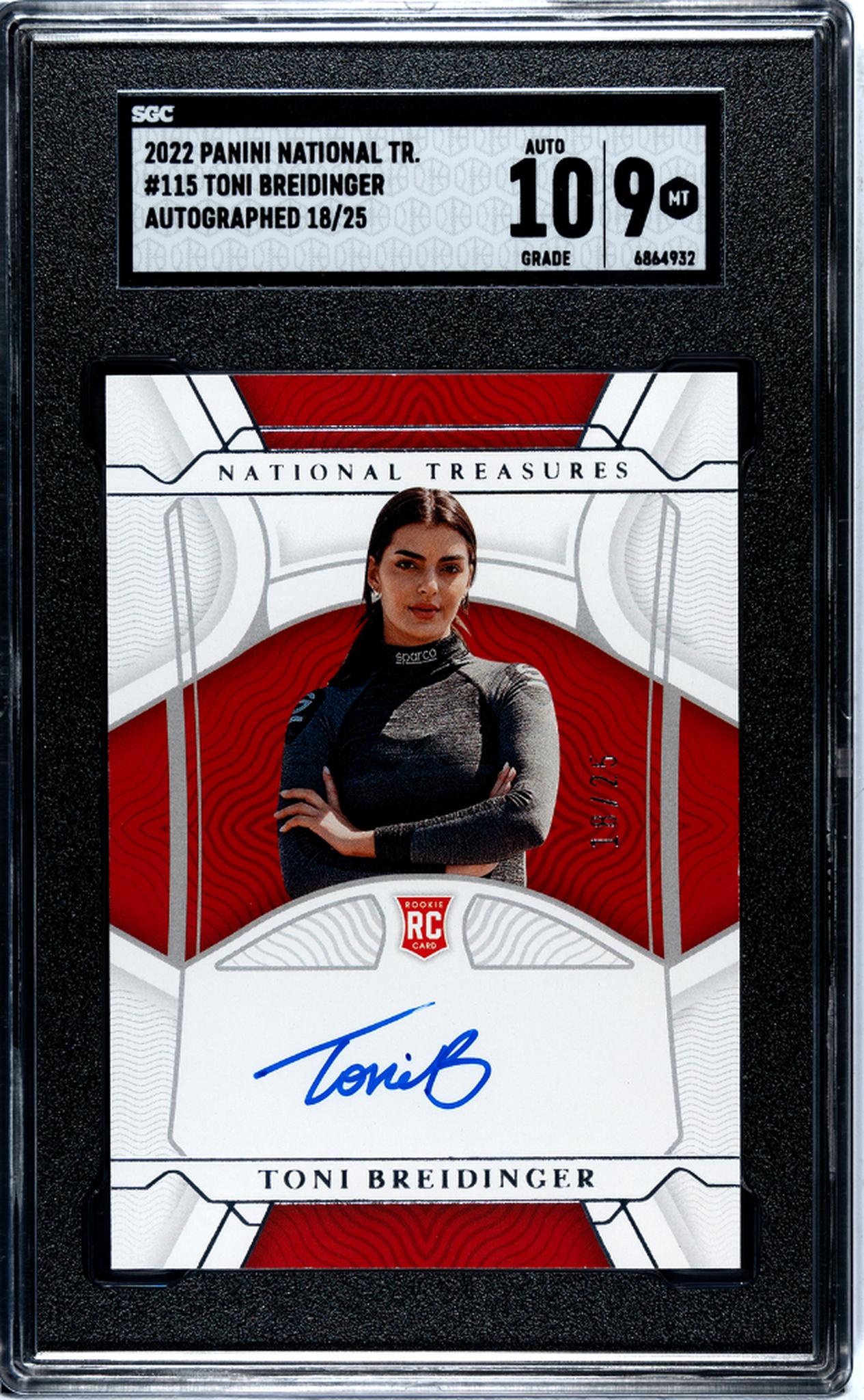 2022 National Treasures #115 Toni Breidinger /25 SGC 9
