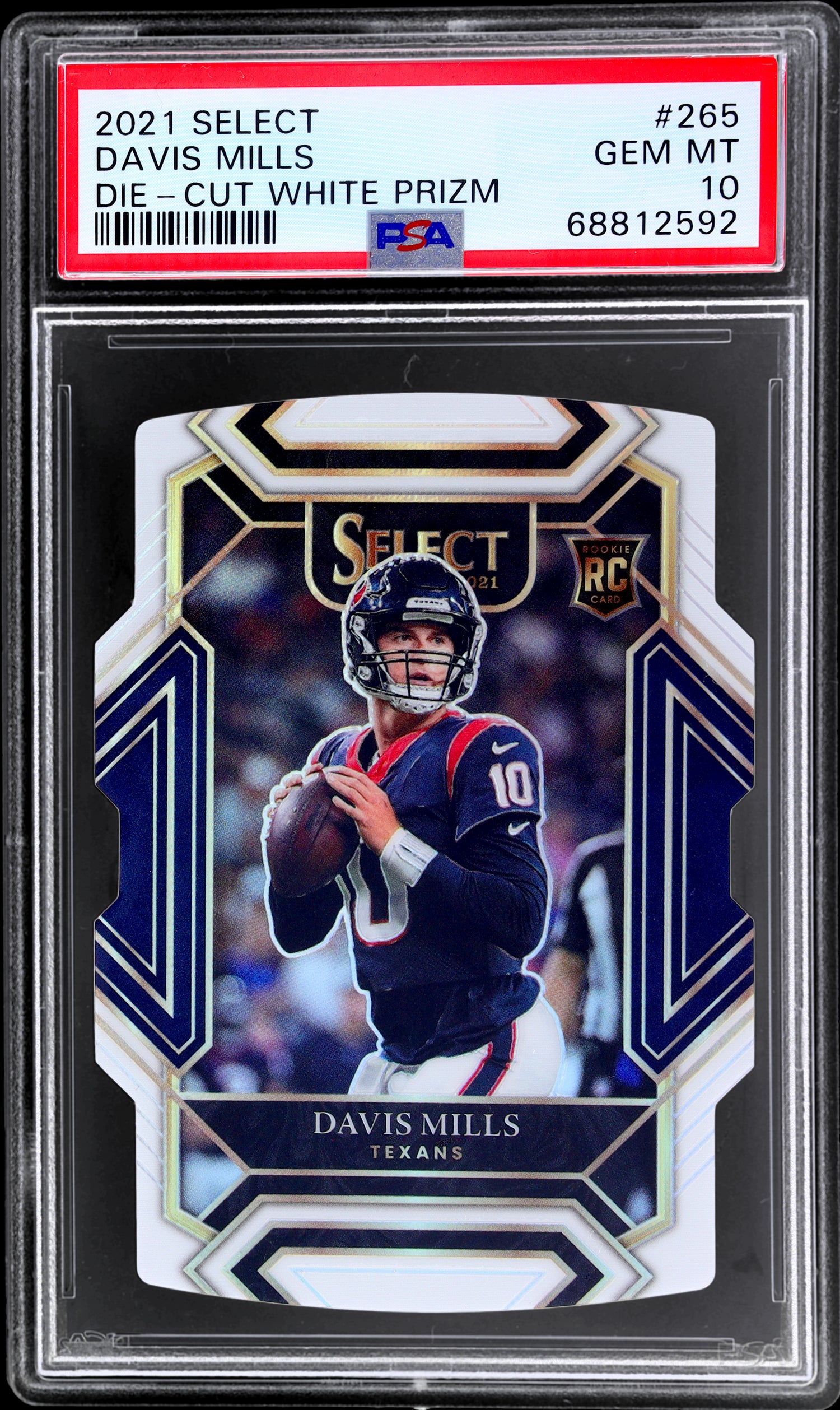 2021 Panini Select Die-Cut White Prizm Davis Mills #265 RC /99 PSA 10