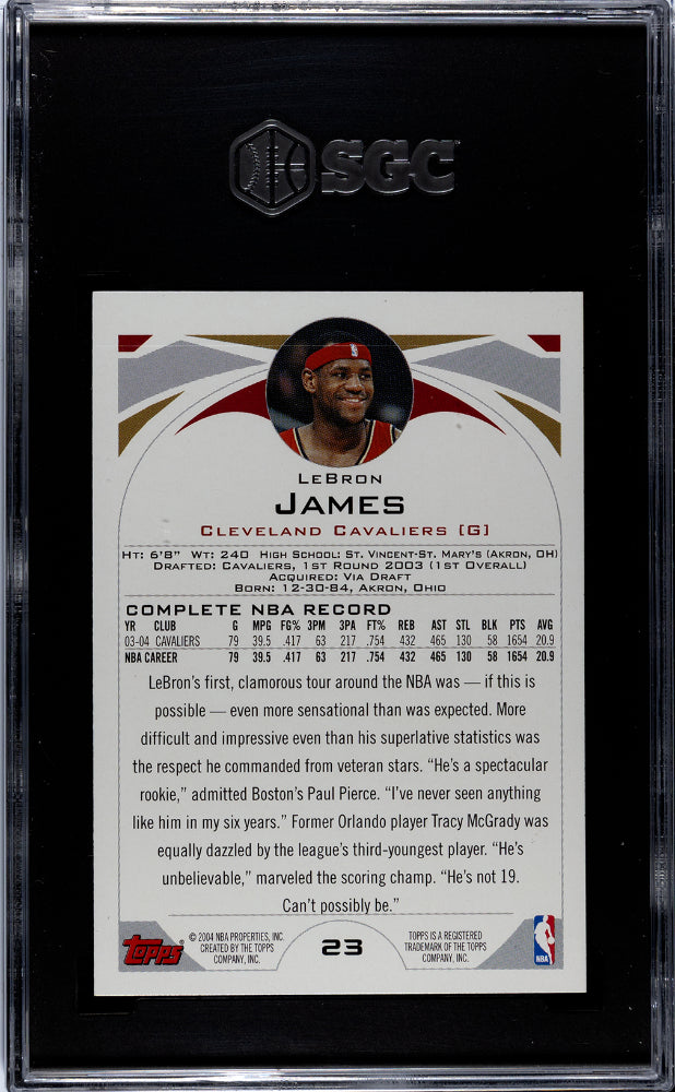 2004 Topps LeBron James #23 SGC 9.5