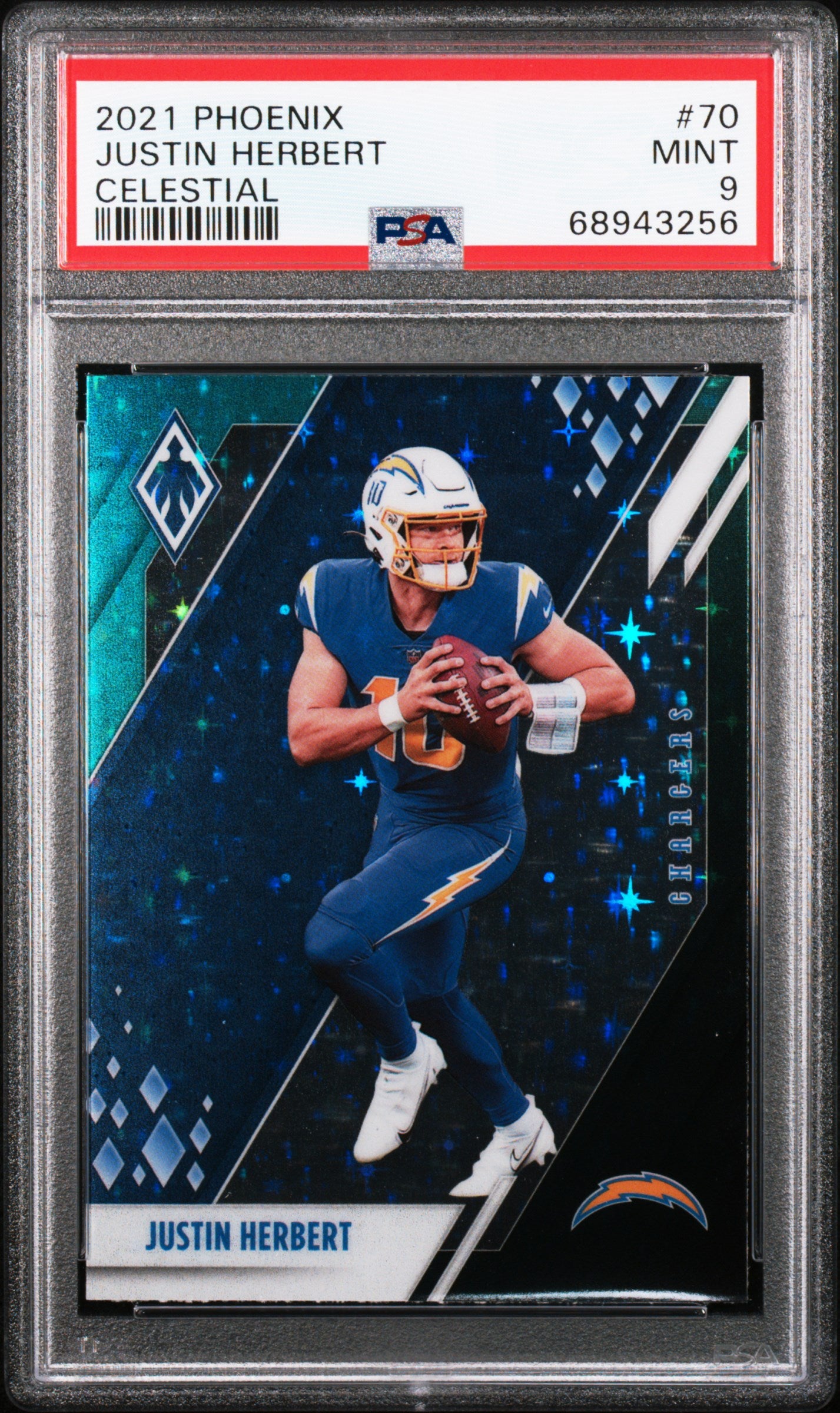 2021 Panini Phoenix Fanatics Exclusive Set Celestial Justin Herbert #70 PSA 9