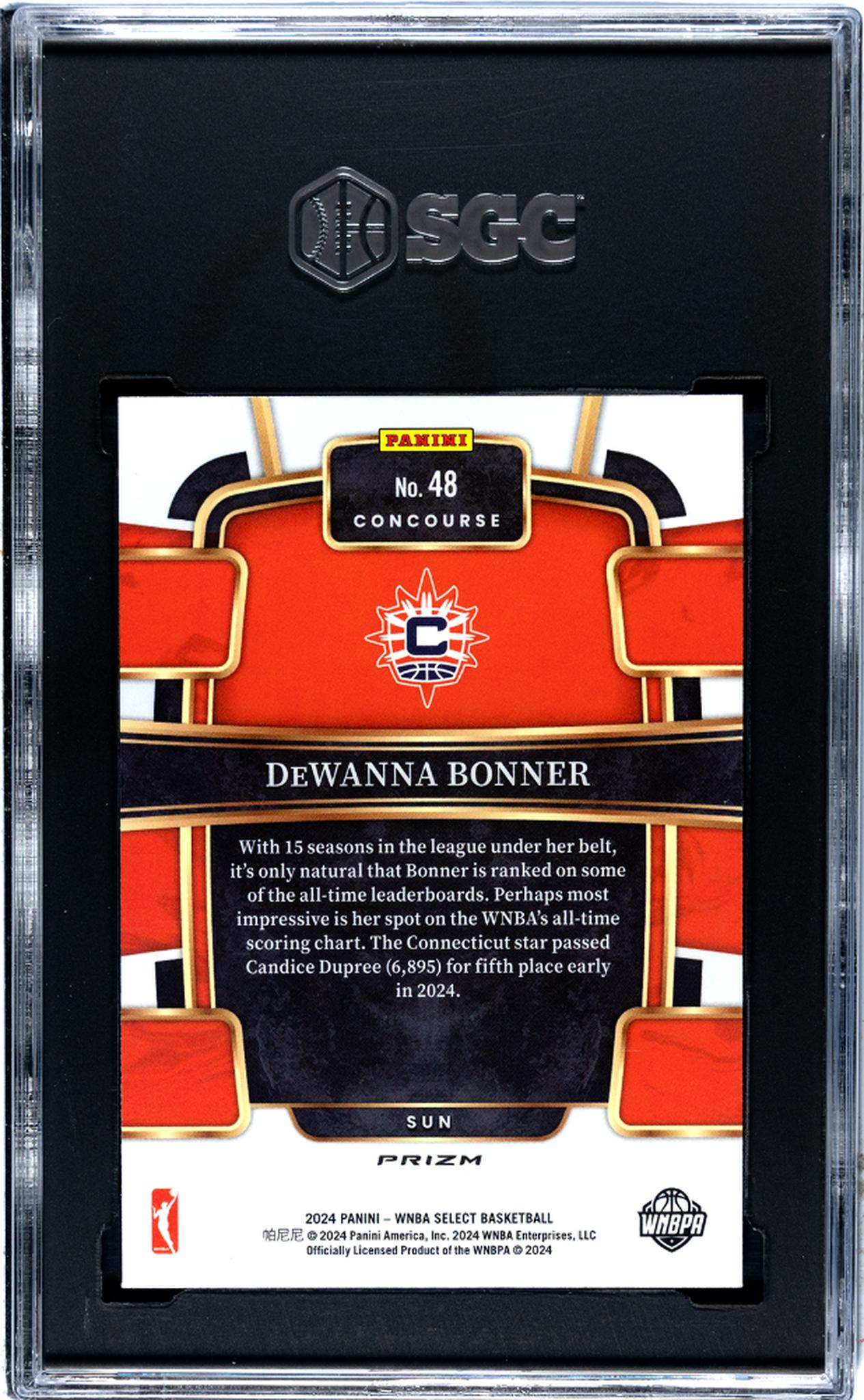 2024 Panini Select Red Ice Prizm DeWanna Bonner #48 SGC 9.5