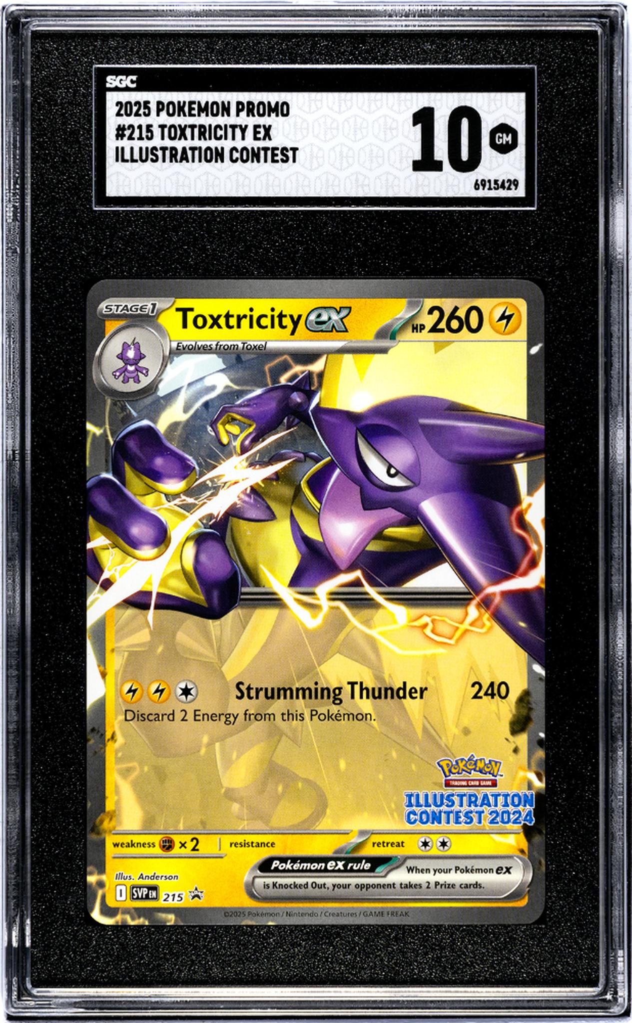 2025 Pokemon #215 Toxtricity EX Illustration Contest SGC 10