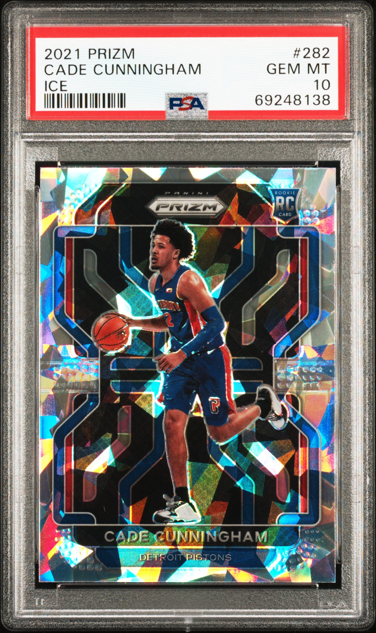 2021 Panini Prizm Ice Cade Cunningham #282 RC PSA 10