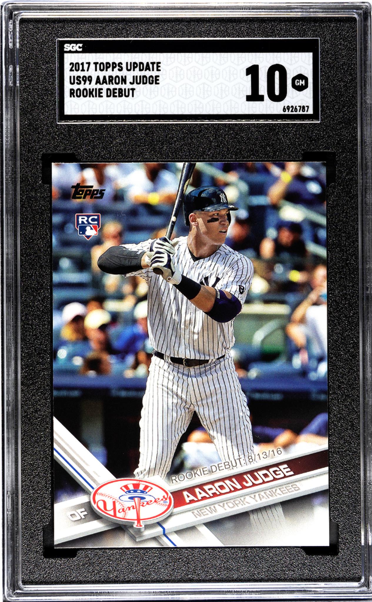 2017 Topps Update #US99 Aaron Judge Rookie Debut SGC 10