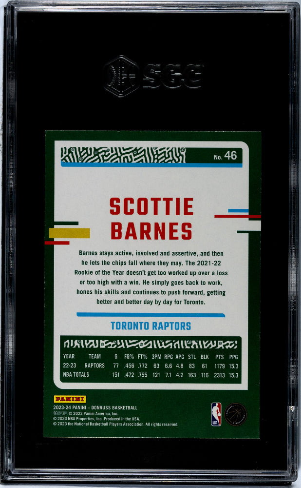 2023 Donruss #46 Scottie Barnes SGC 9