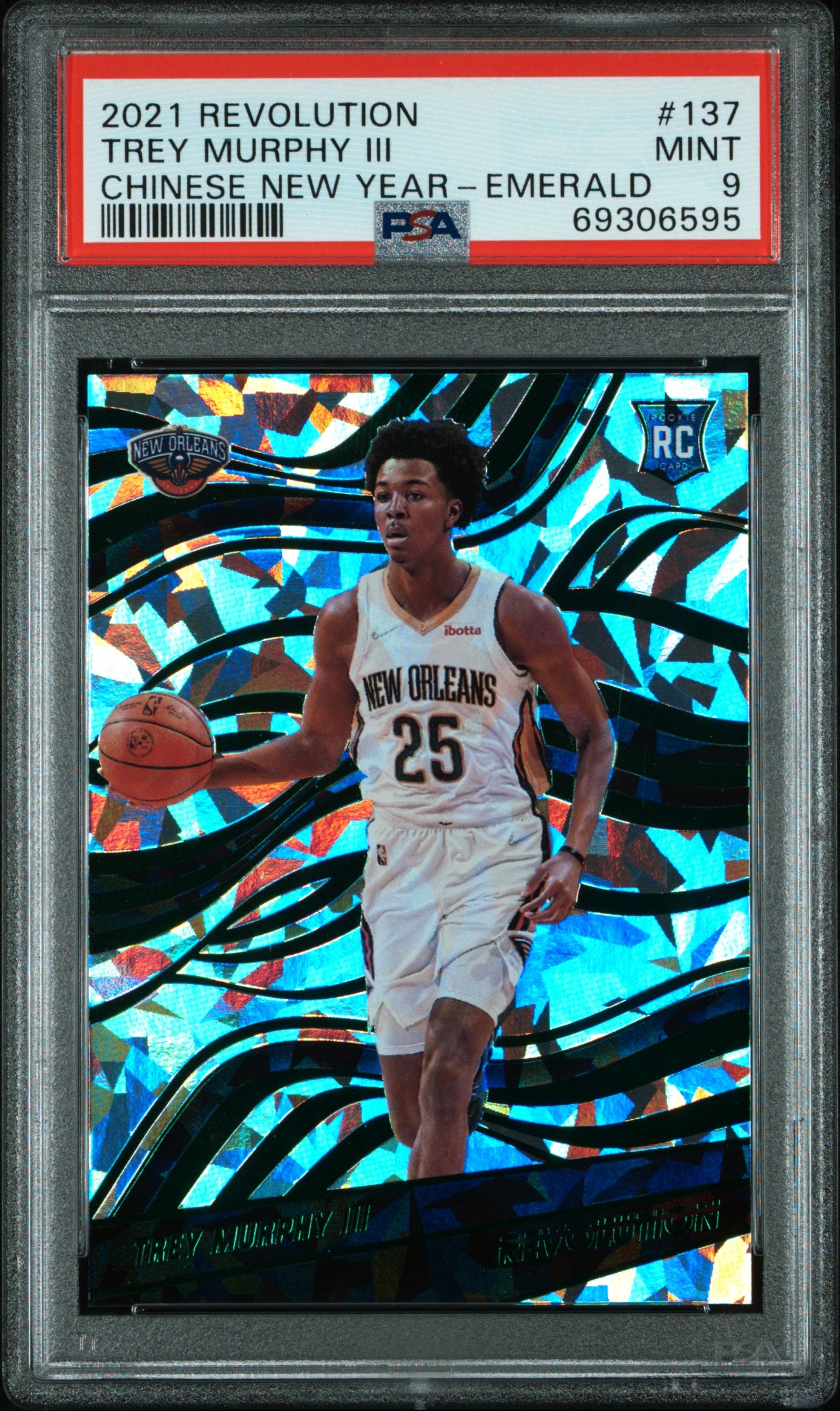 2021 Panini Revolution CNY Emerald Trey Murphy III #137 RC /88 PSA 9