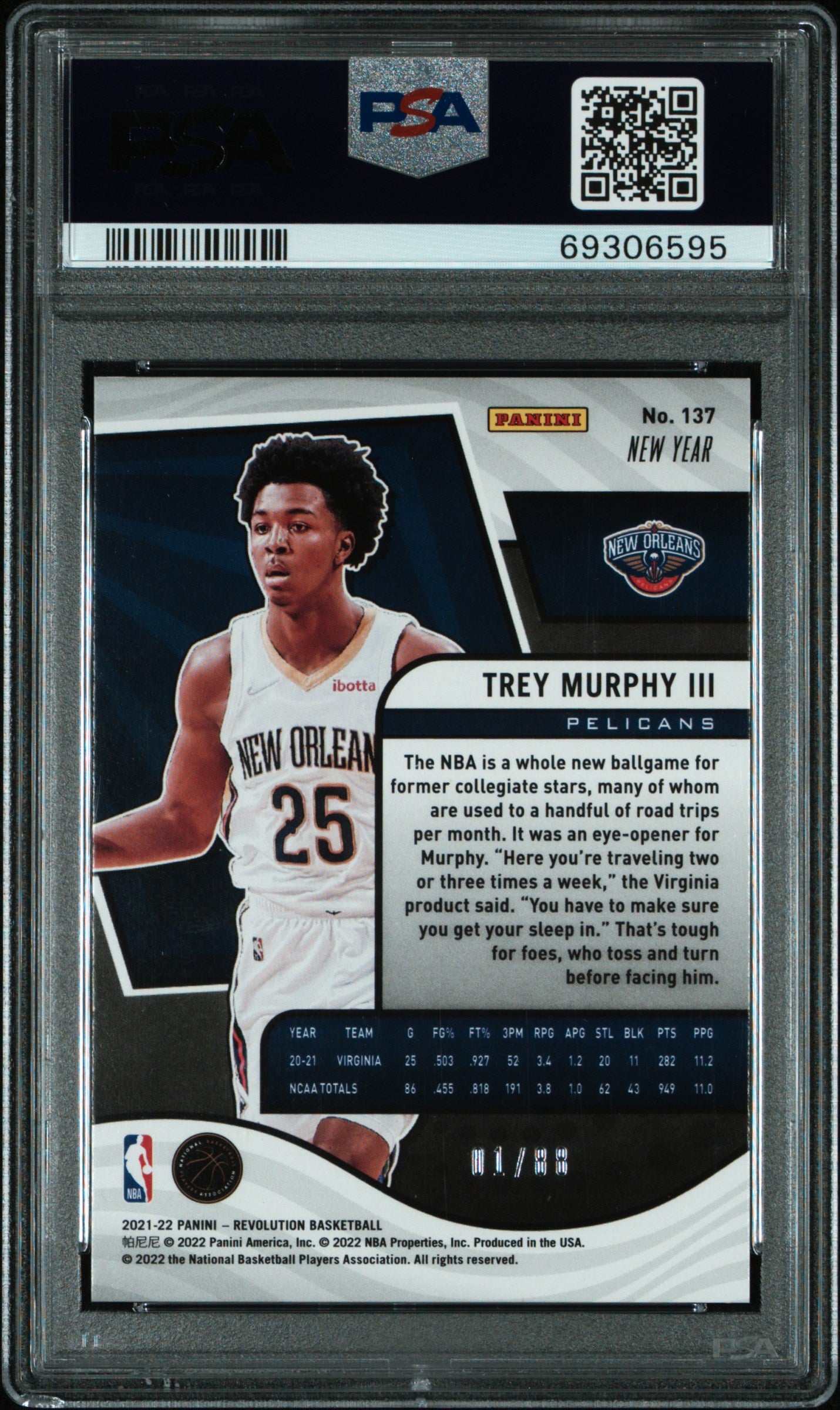 2021 Panini Revolution CNY Emerald Trey Murphy III #137 RC /88 PSA 9